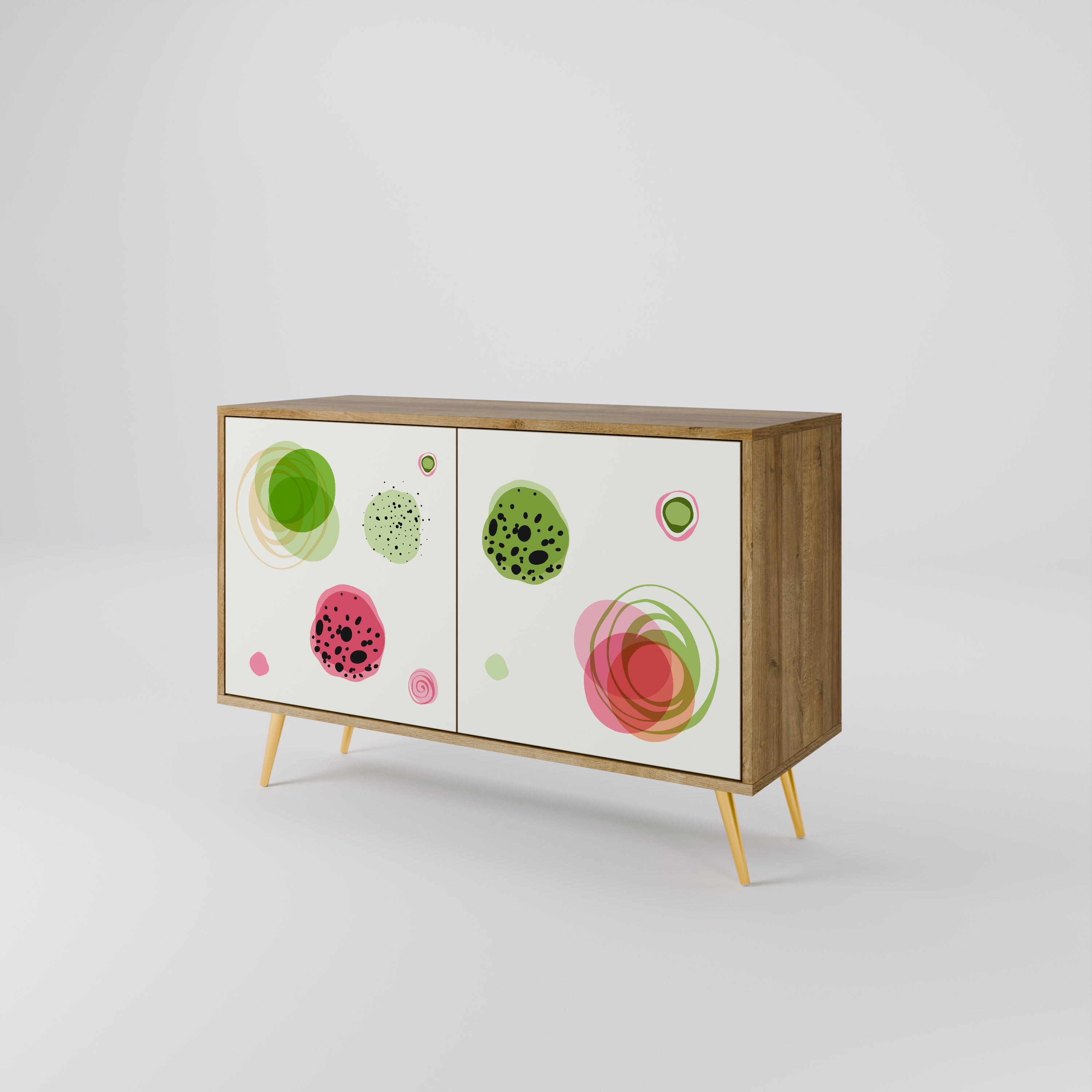 COLORFUL COSMOS 2-Door Sideboard in Oak Effect