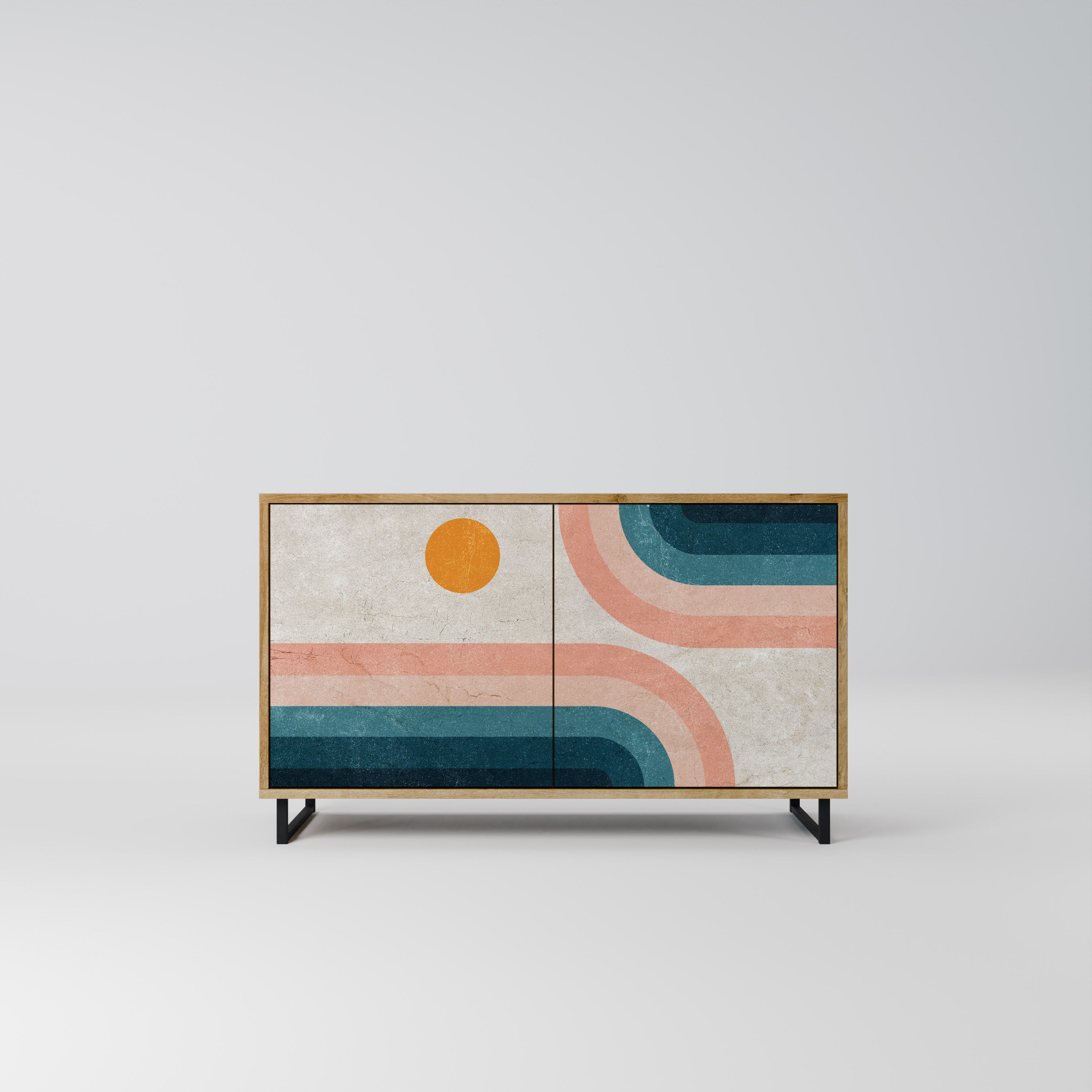 TWO HALVES 2-Door Sideboard in Oak Effect