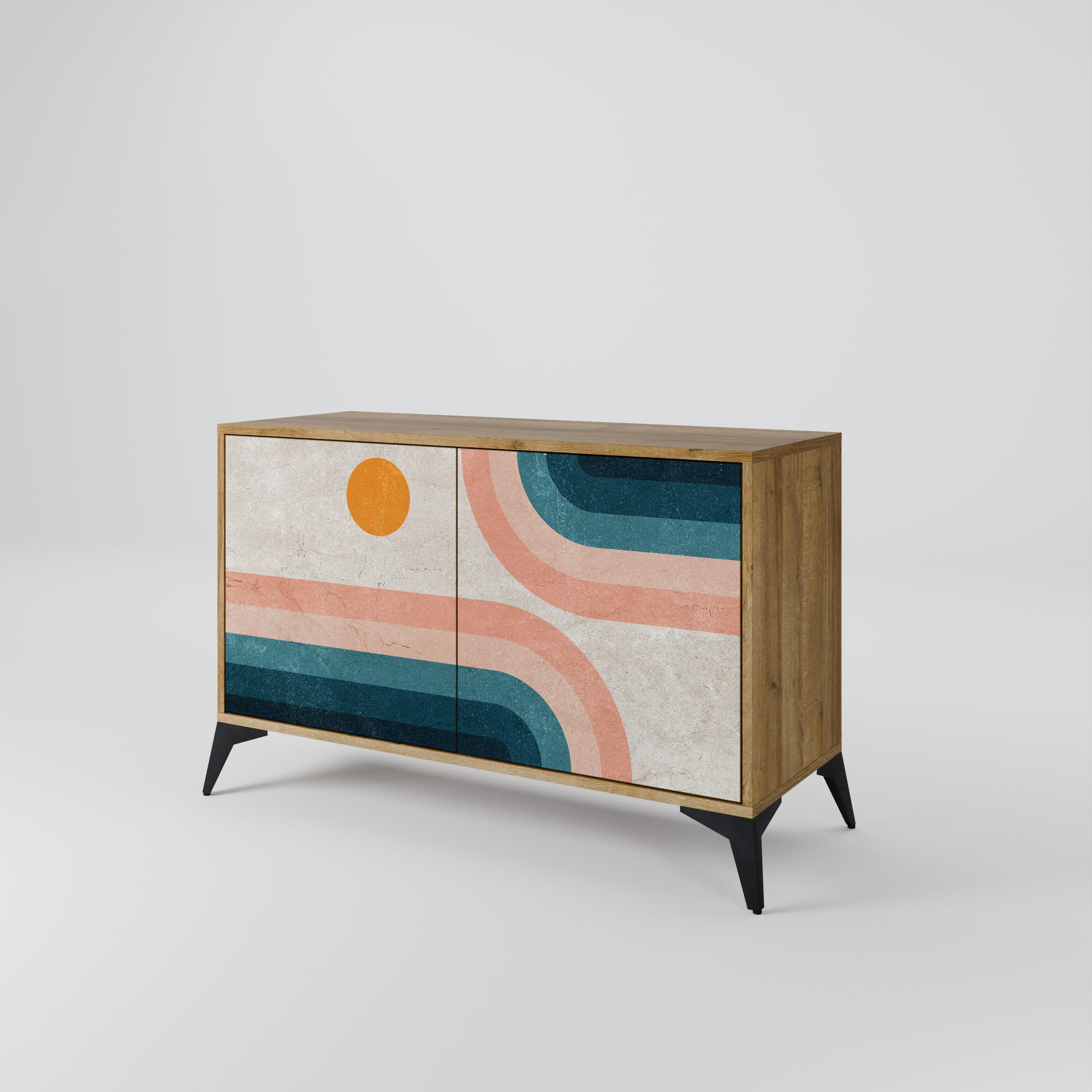 TWO HALVES 2-Door Sideboard in Oak Effect