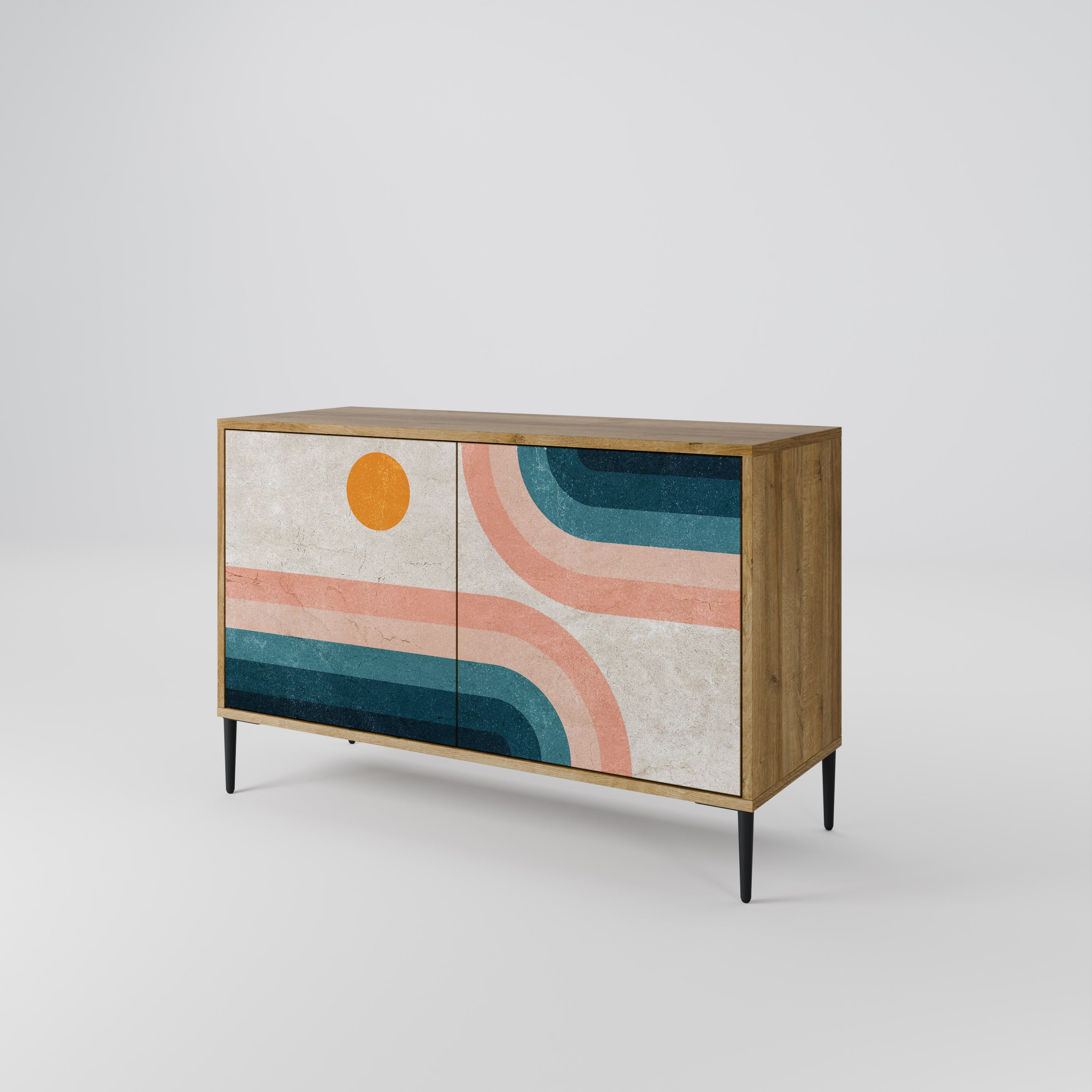 TWO HALVES 2-Door Sideboard in Oak Effect