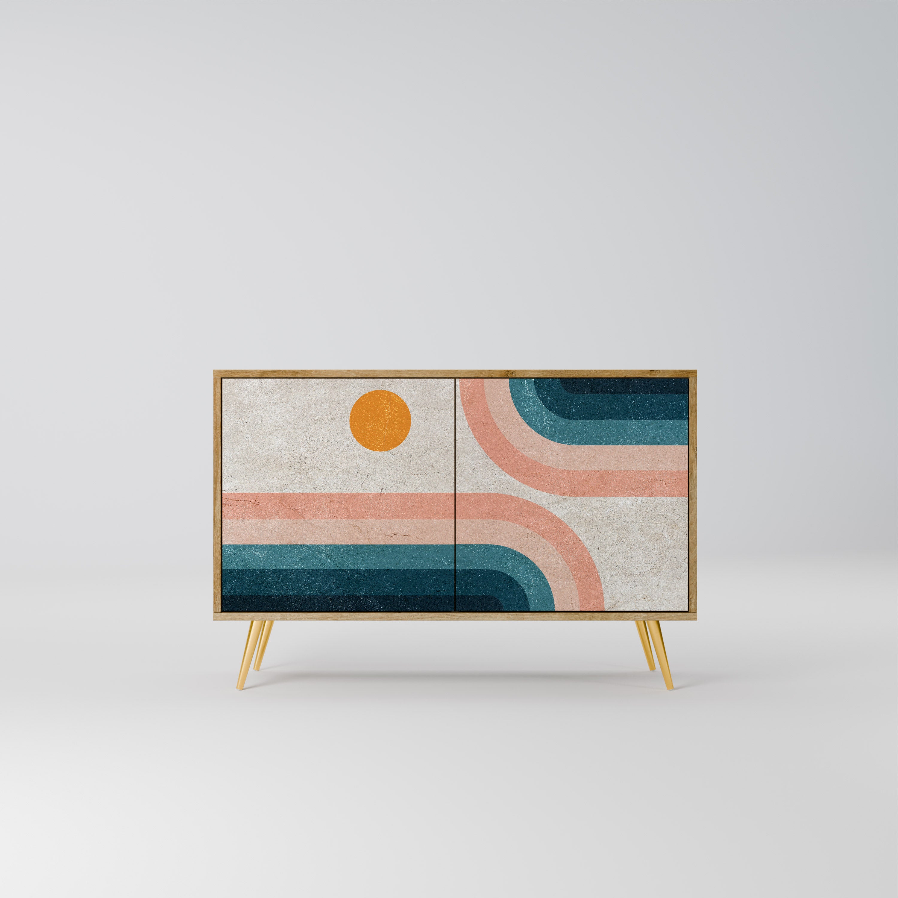 TWO HALVES 2-Door Sideboard in Oak Effect