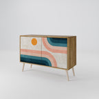 TWO HALVES Aparador de 2 Puertas en Efecto Roble