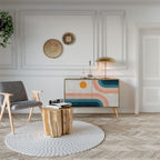 TWO HALVES Aparador de 2 Puertas en Efecto Roble