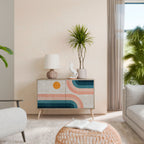 TWO HALVES Aparador de 2 Puertas en Efecto Roble