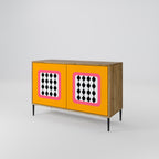 TEARS IN HEAVEN Aparador de 2 Puertas en Efecto Roble