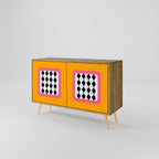 TEARS IN HEAVEN Aparador de 2 Puertas en Efecto Roble