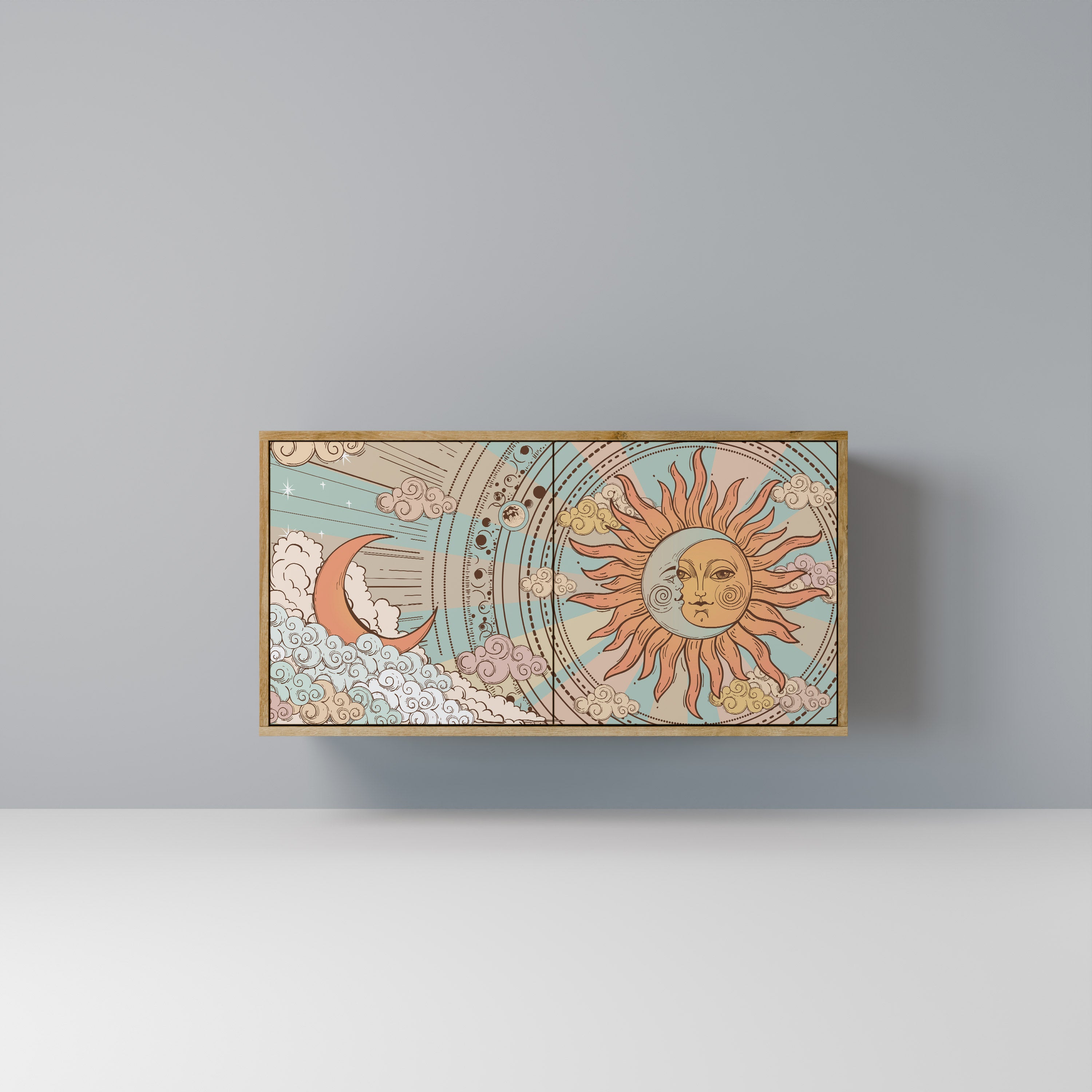 MYSTICAL STRUCTURE 2-Door Sideboard in Oak Effect