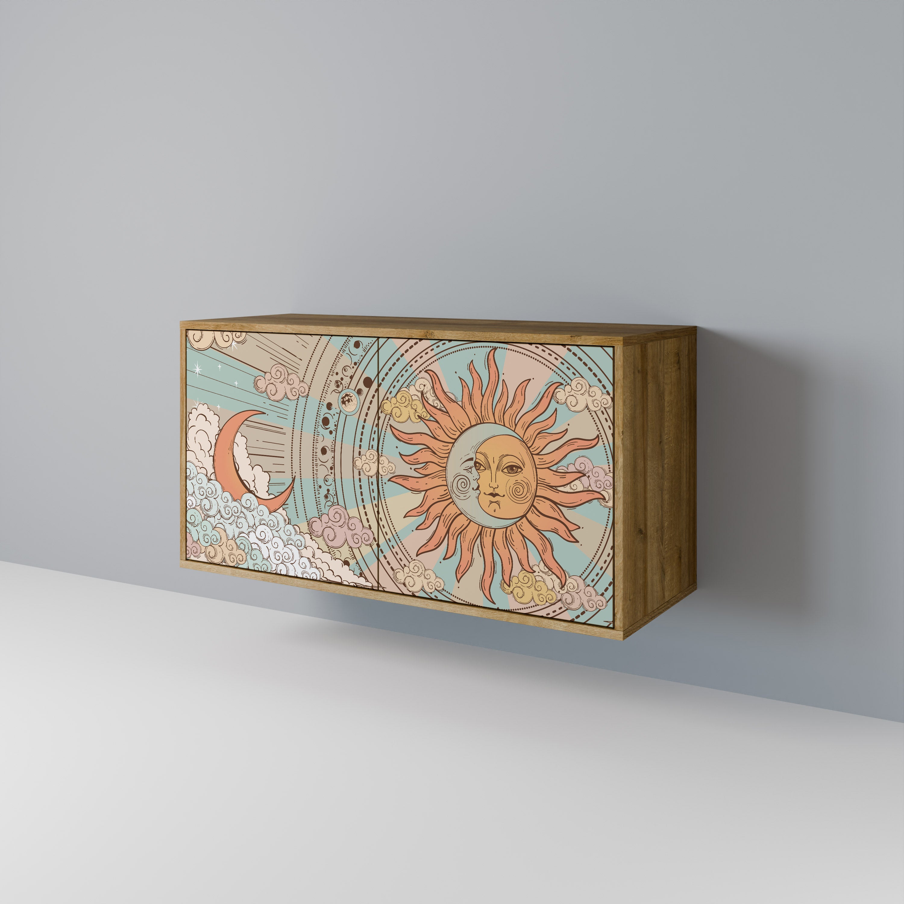 MYSTICAL STRUCTURE 2-Door Sideboard in Oak Effect