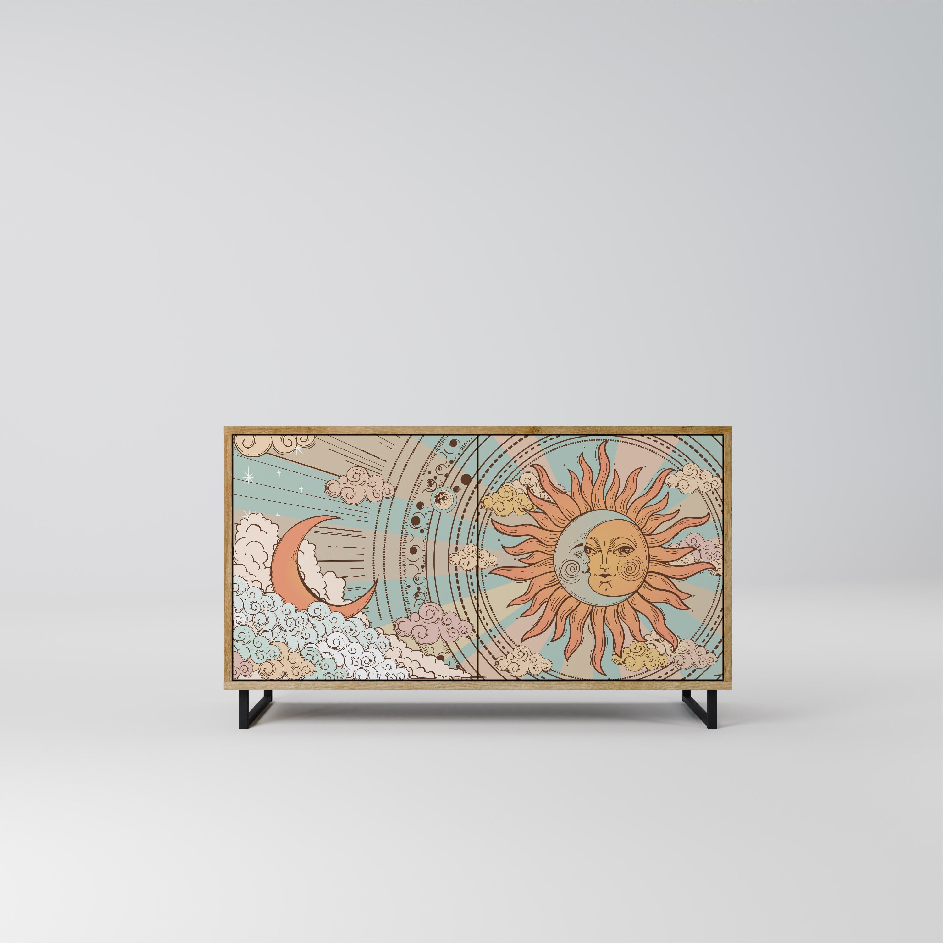 MYSTICAL STRUCTURE 2-Door Sideboard in Oak Effect