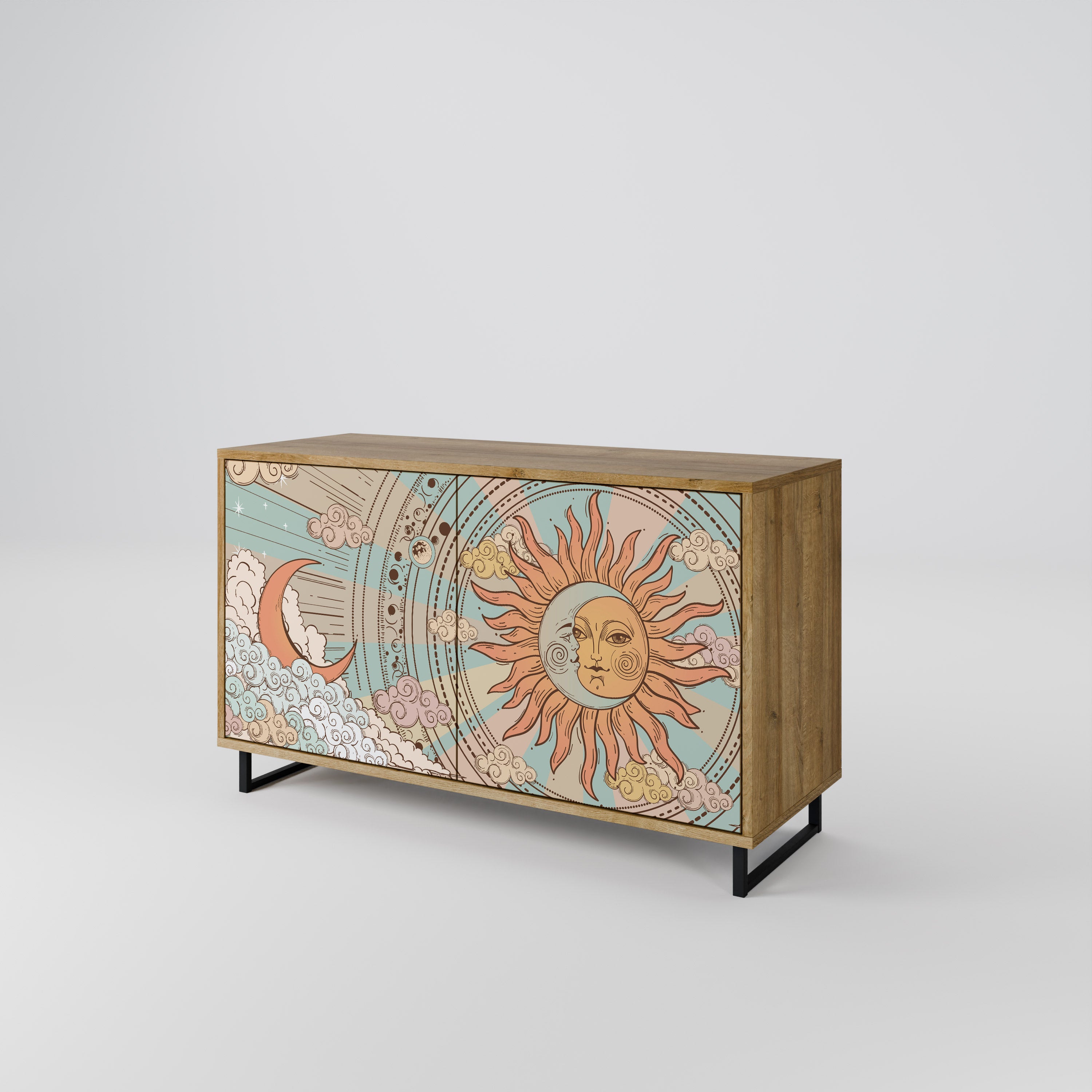 MYSTICAL STRUCTURE 2-Door Sideboard in Oak Effect