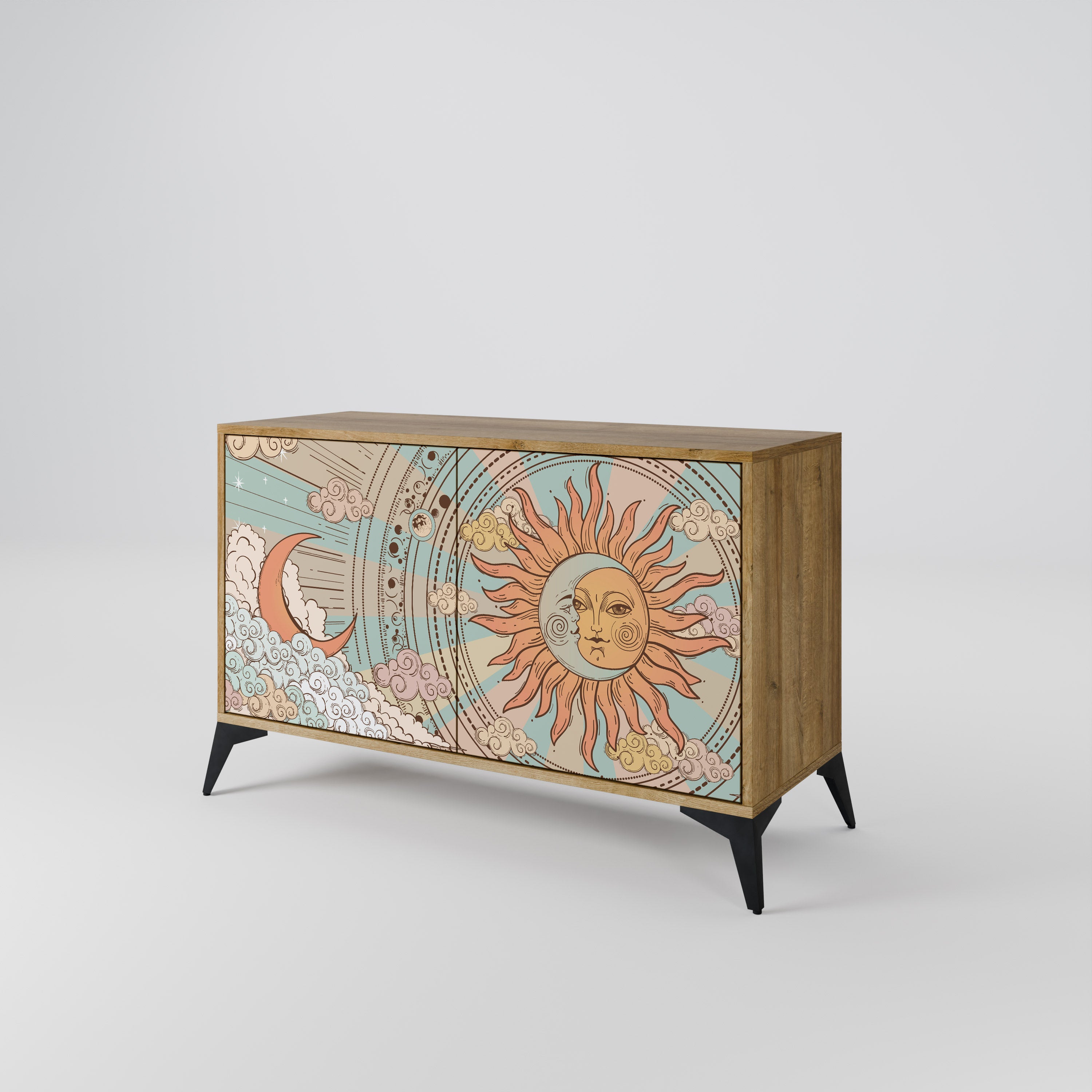 MYSTICAL STRUCTURE 2-Door Sideboard in Oak Effect