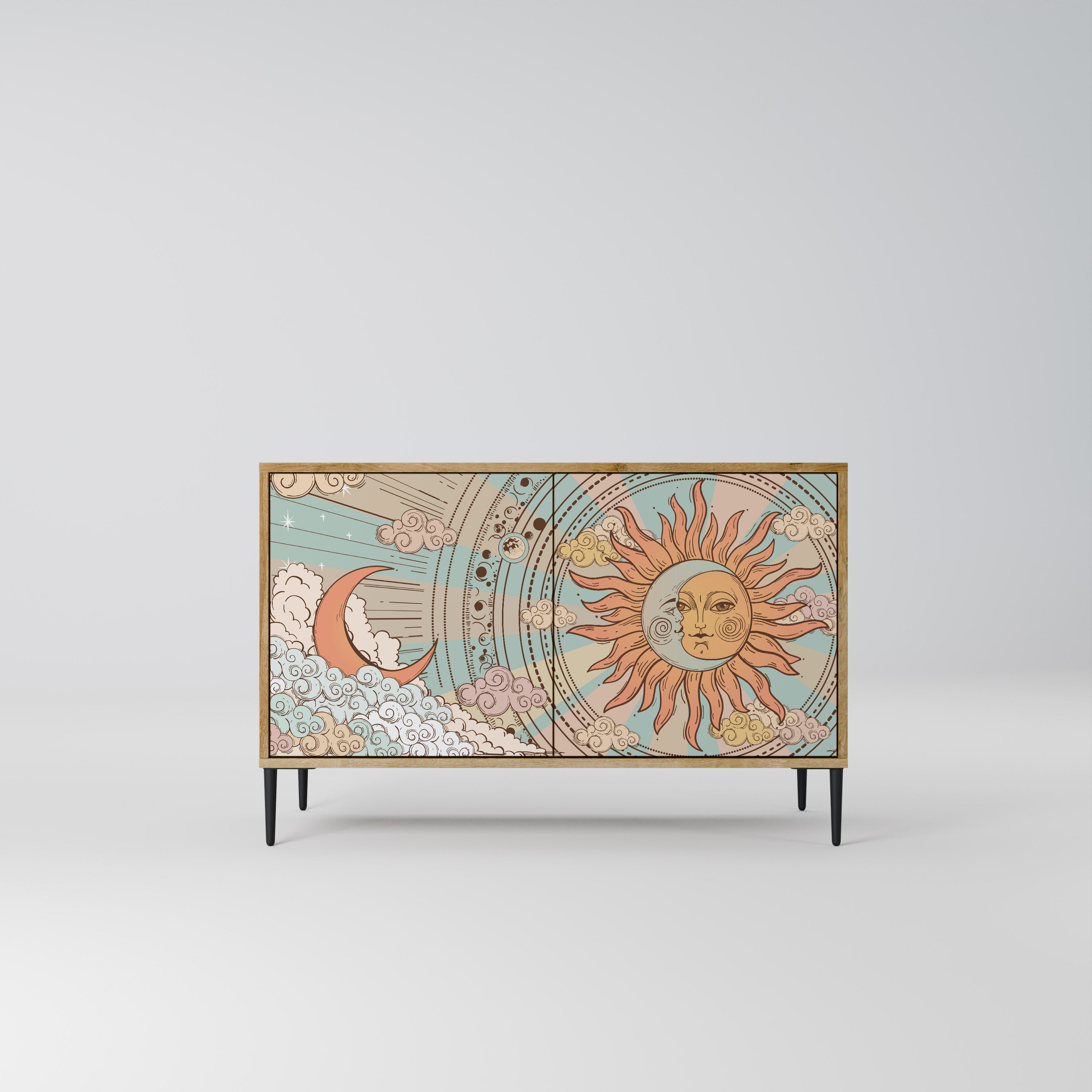 MYSTICAL STRUCTURE 2-Door Sideboard in Oak Effect