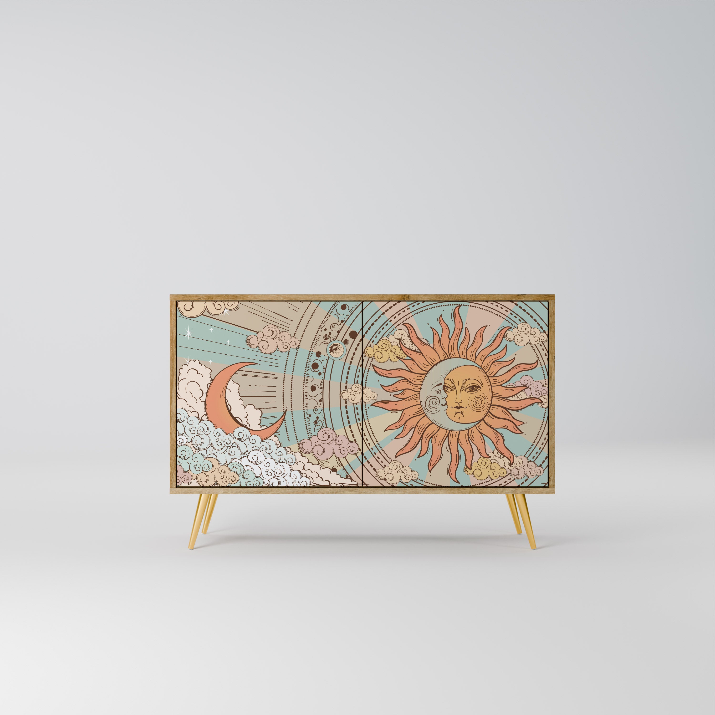 MYSTICAL STRUCTURE 2-Door Sideboard in Oak Effect