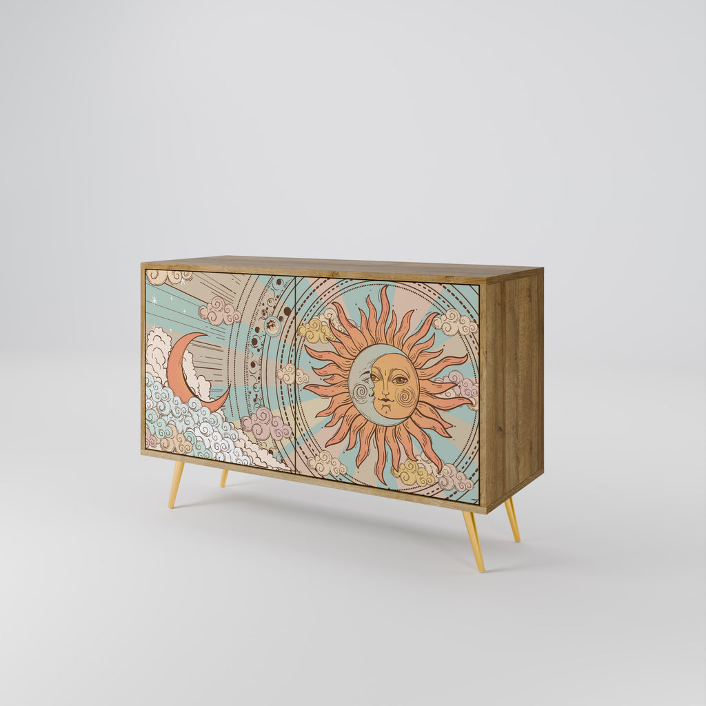 MYSTICAL STRUCTURE 2-Door Sideboard in Oak Effect
