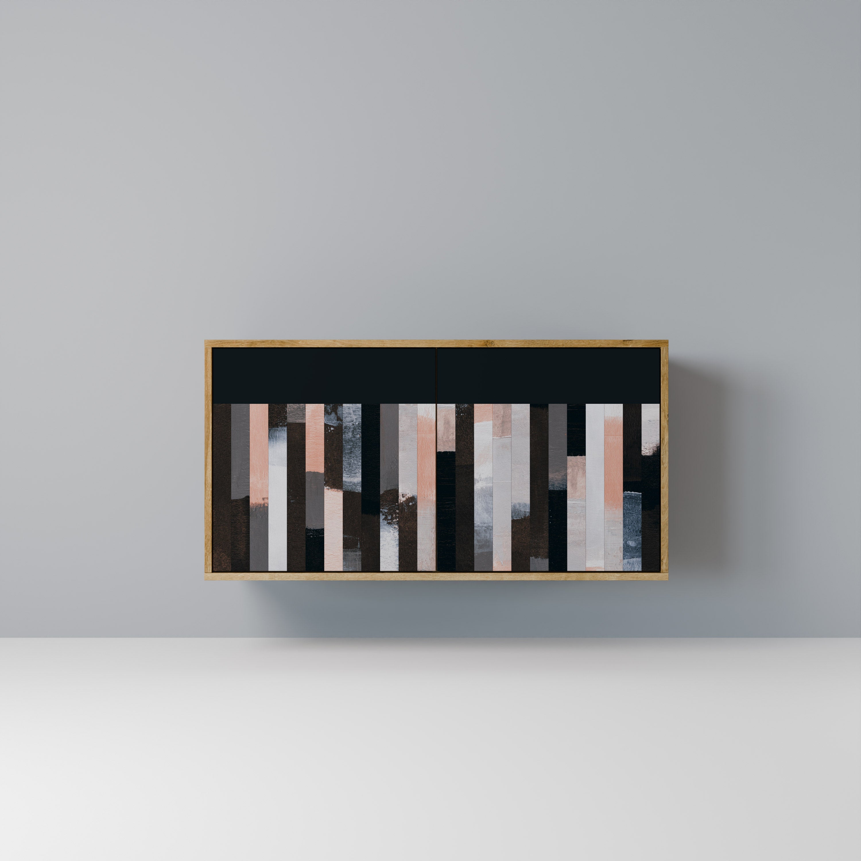 COLLAGE OF RECTANGLES 2-Door Sideboard in Oak Effect