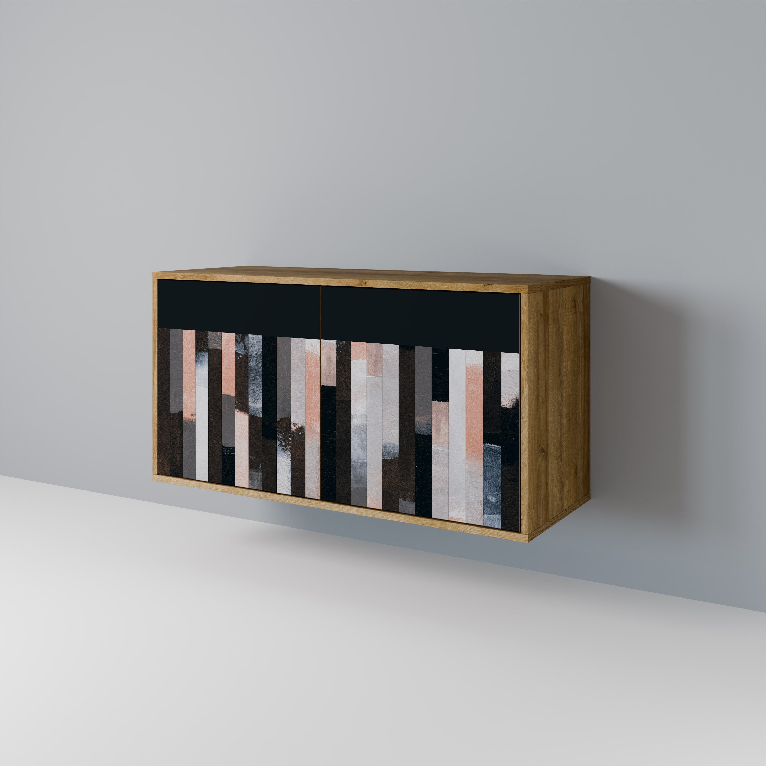 COLLAGE OF RECTANGLES 2-Door Sideboard in Oak Effect
