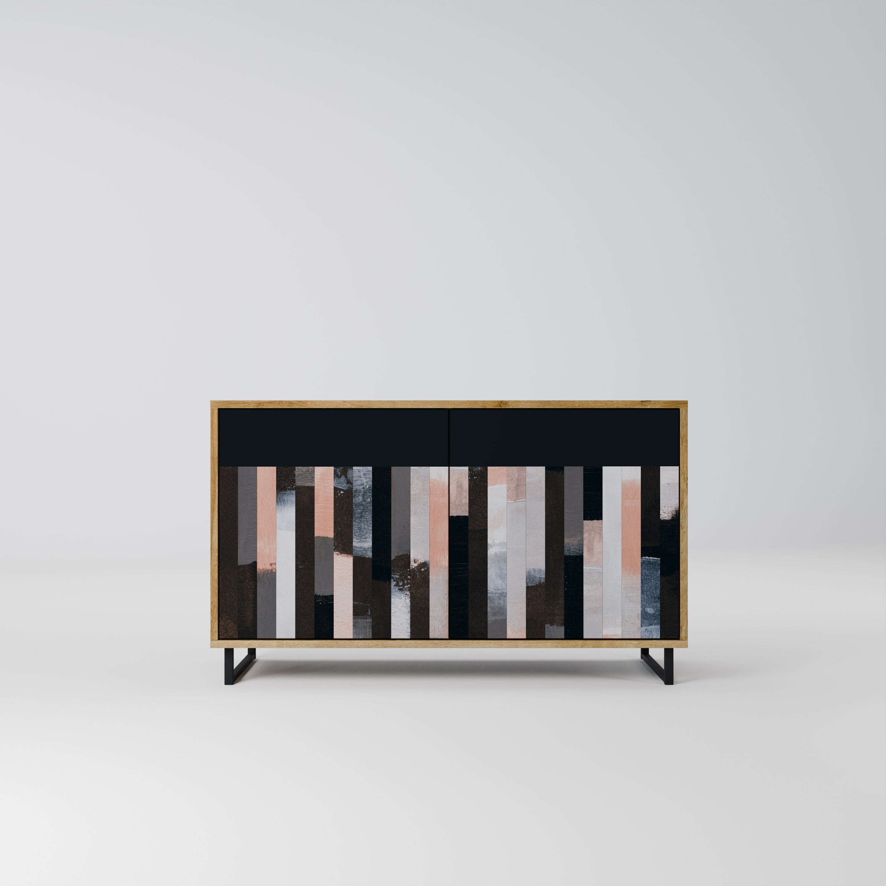 COLLAGE OF RECTANGLES 2-Door Sideboard in Oak Effect