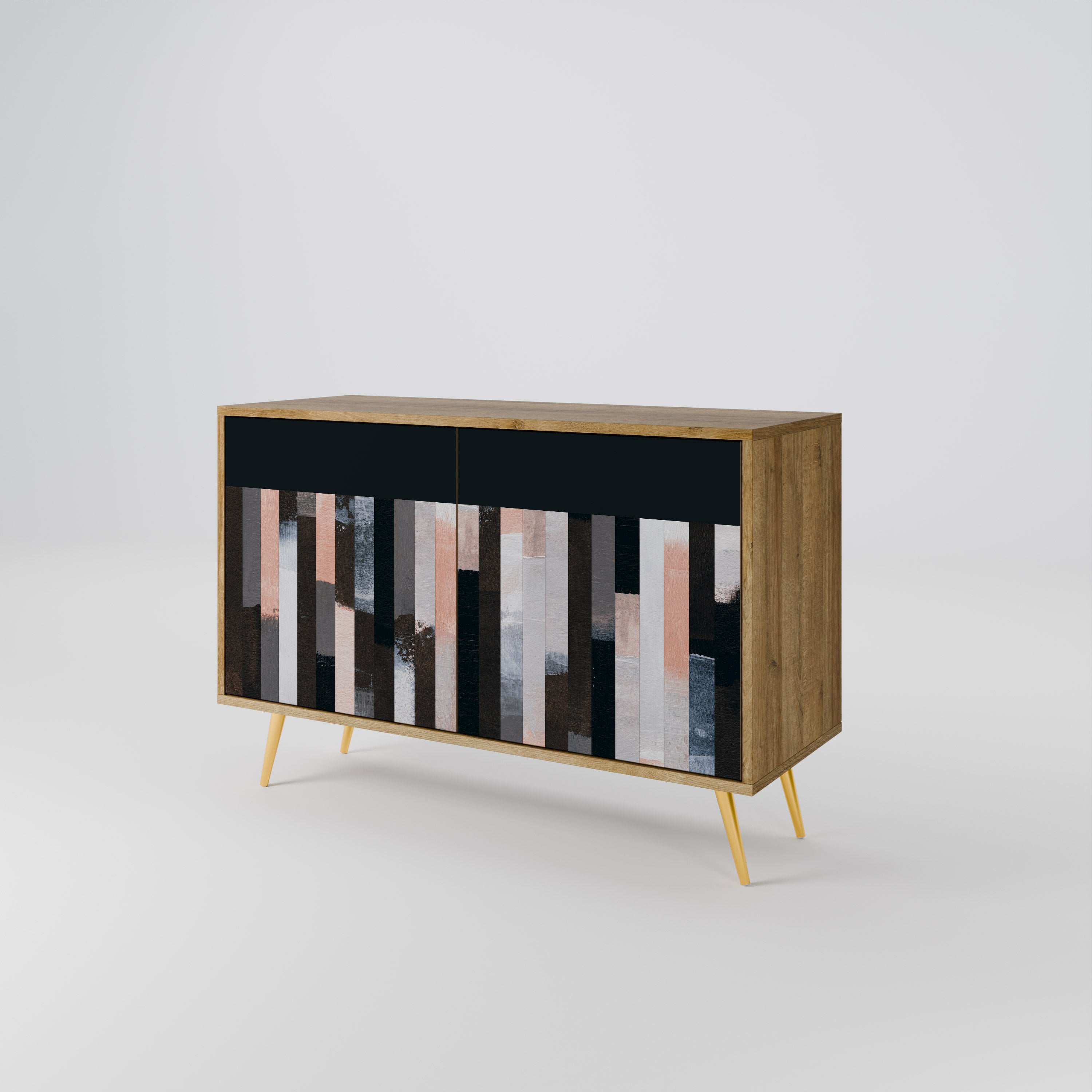 COLLAGE OF RECTANGLES 2-Door Sideboard in Oak Effect