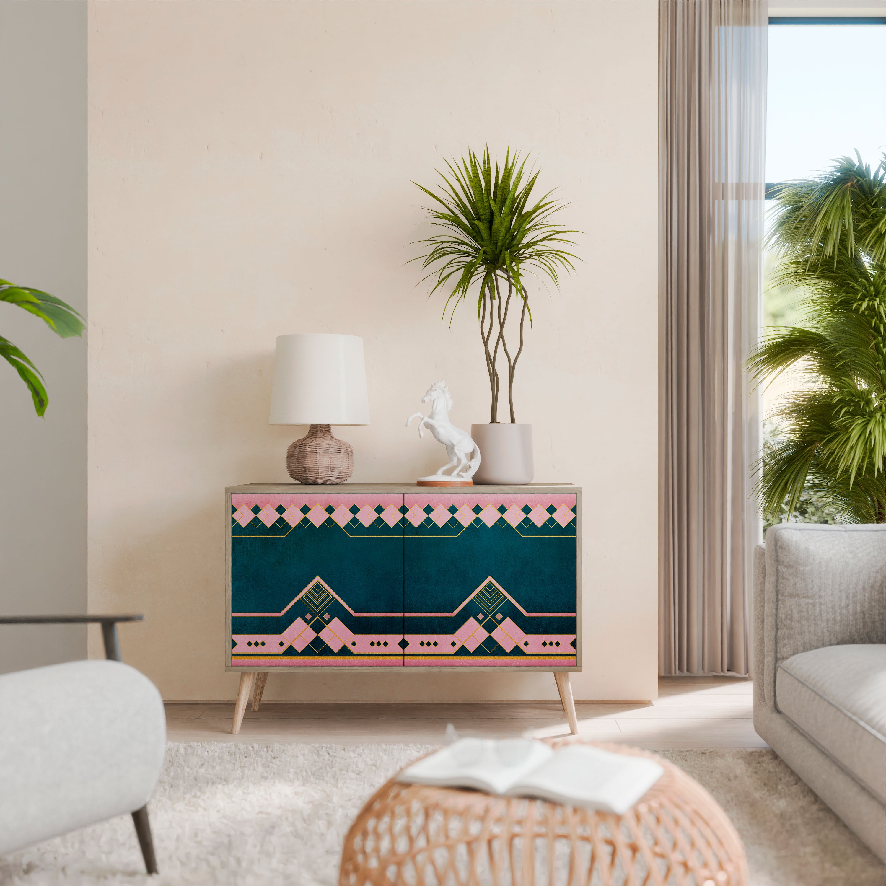 ROYAL COMPOSITION 2-Door Sideboard in Oak Effect