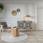 MONOCHROME NEXUS Aparador de 2 Puertas en Efecto Roble