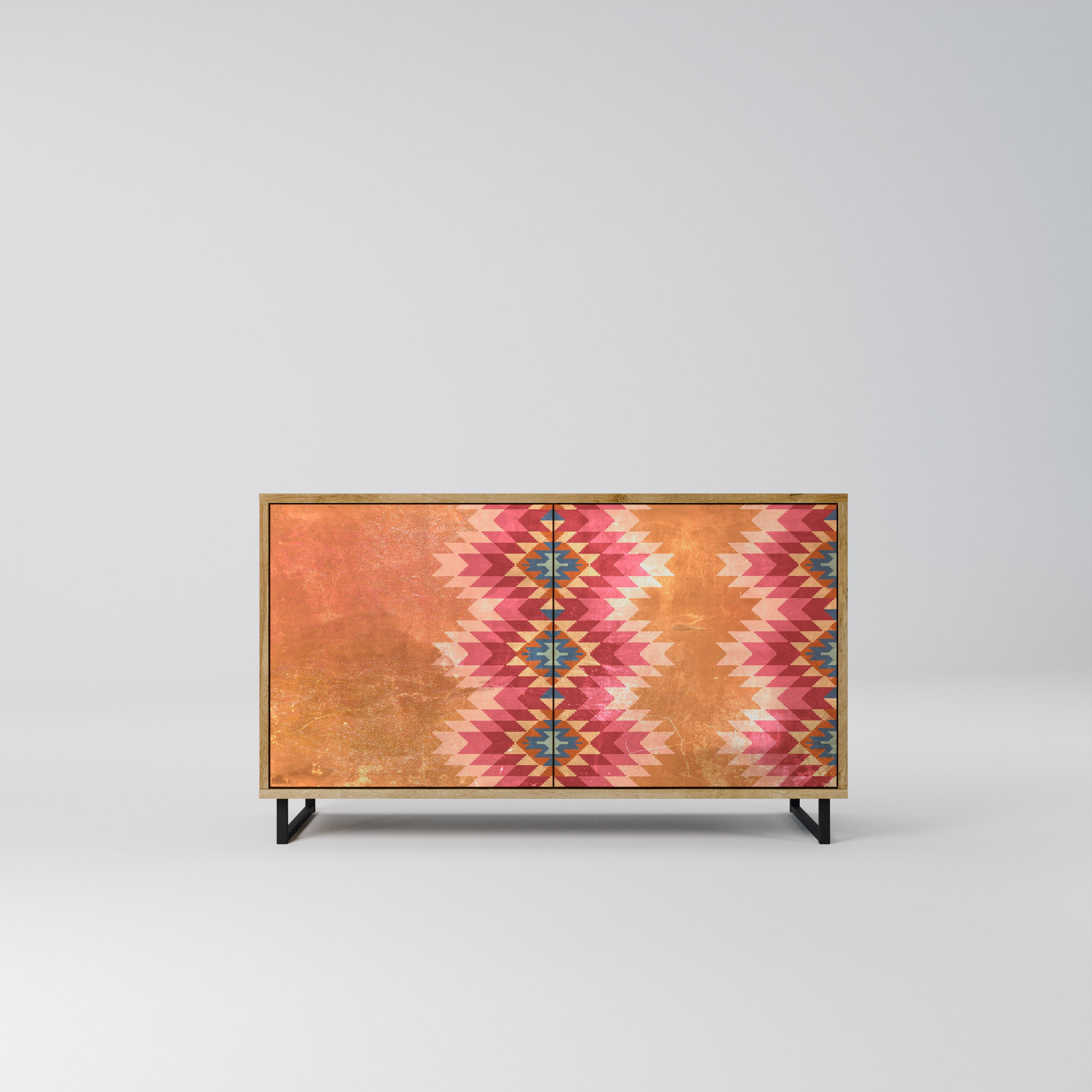 INDIAN FOLK 2-Door Sideboard in Oak Effect