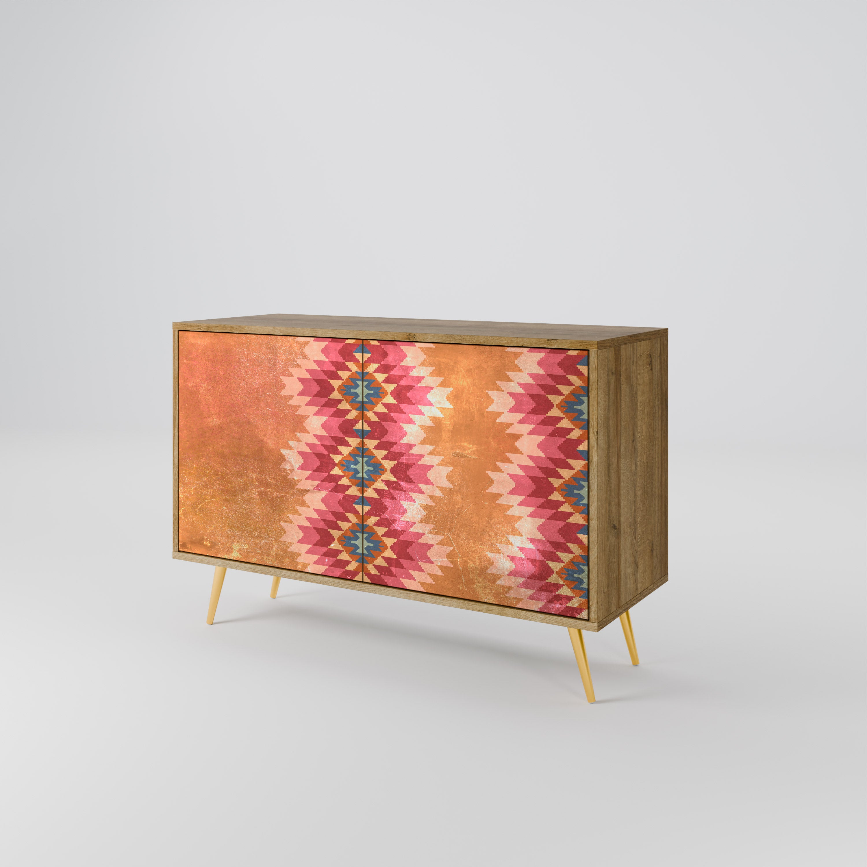 INDIAN FOLK 2-Door Sideboard in Oak Effect