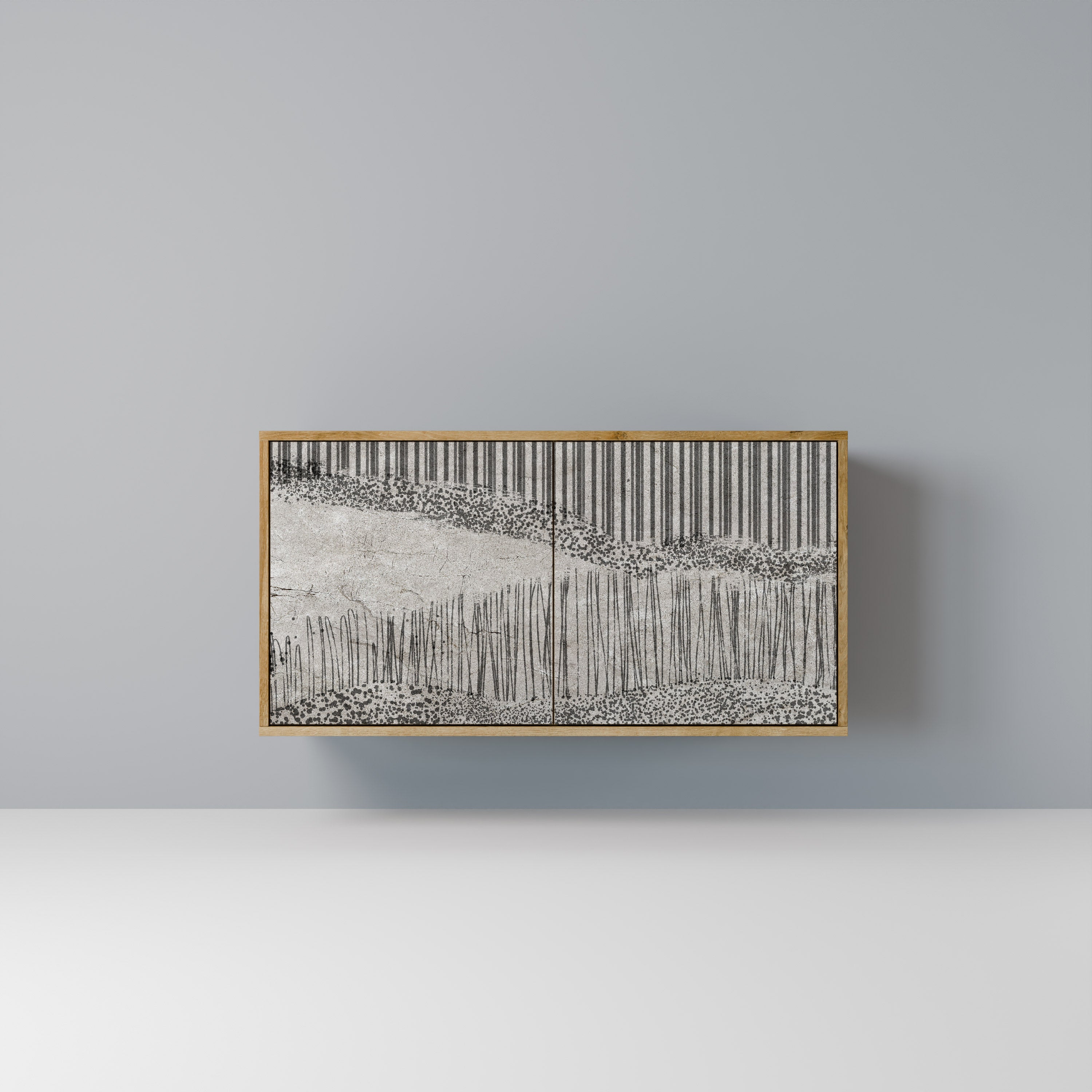 GRAIN LINES 2-Door Sideboard in Oak Effect