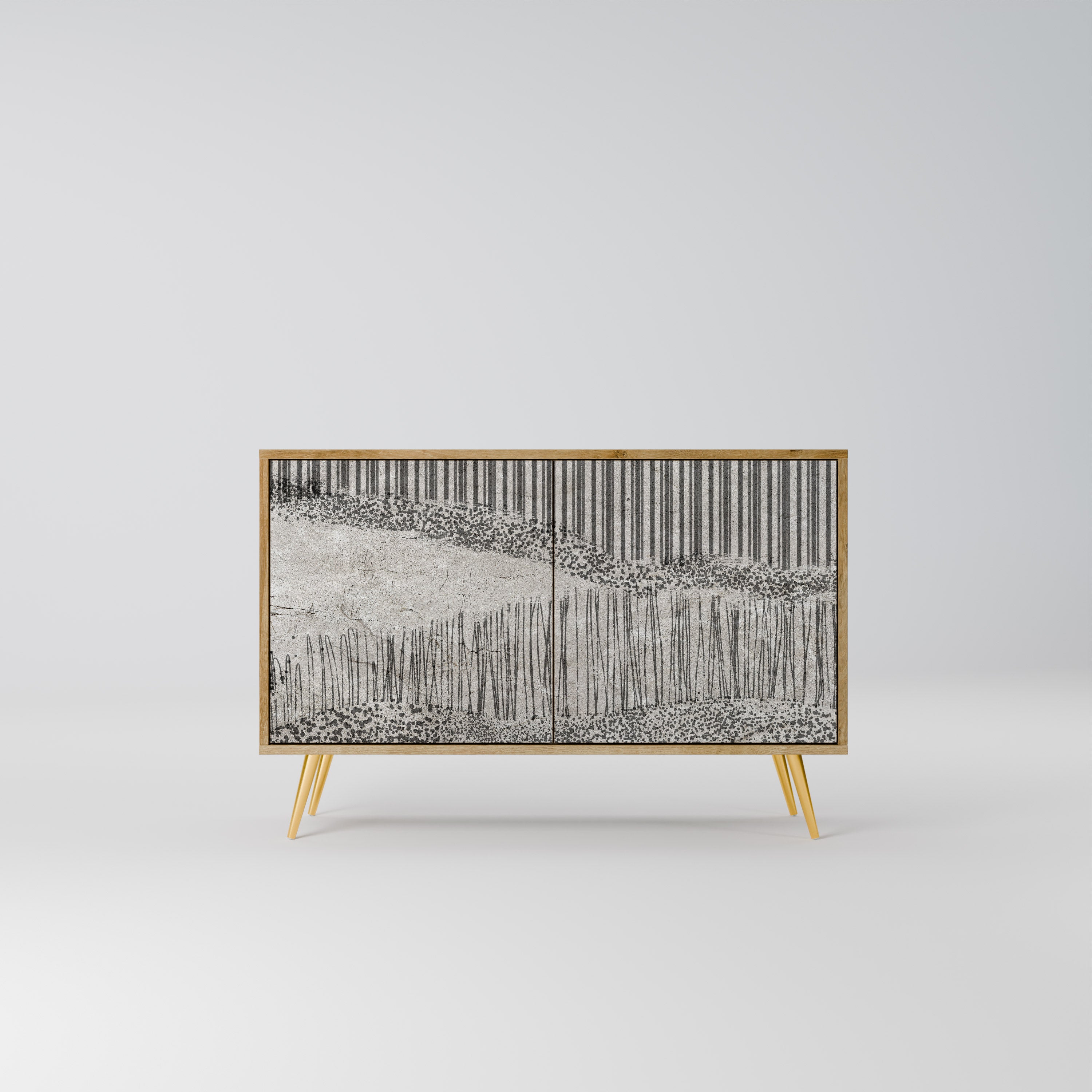 GRAIN LINES 2-Door Sideboard in Oak Effect