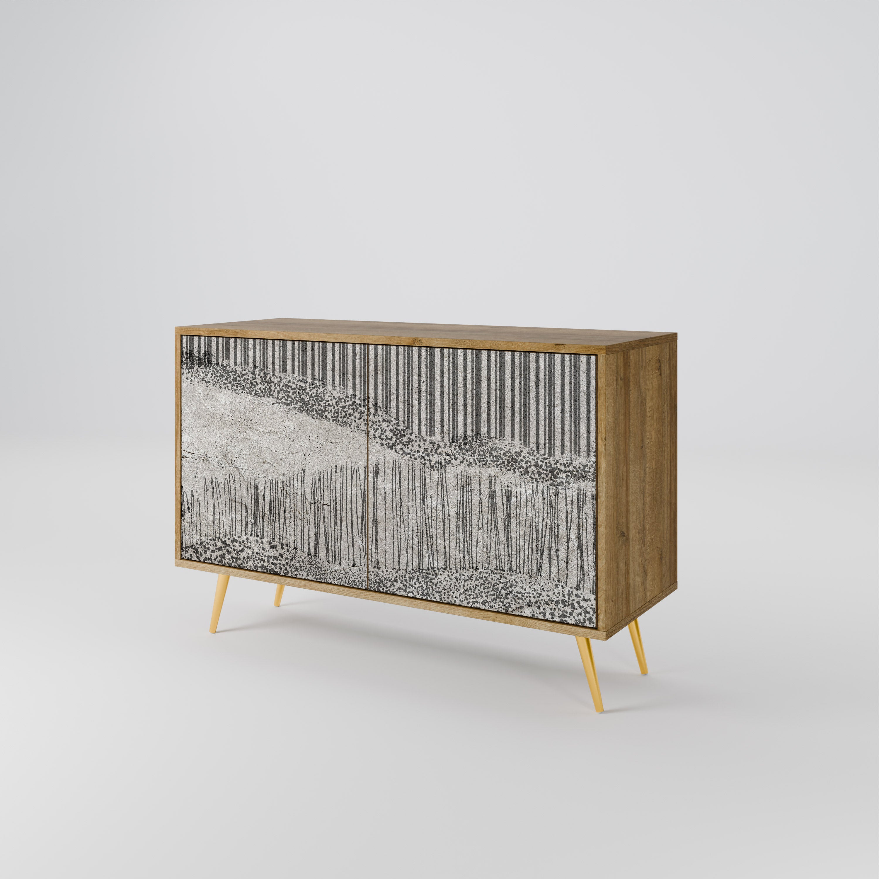 GRAIN LINES 2-Door Sideboard in Oak Effect