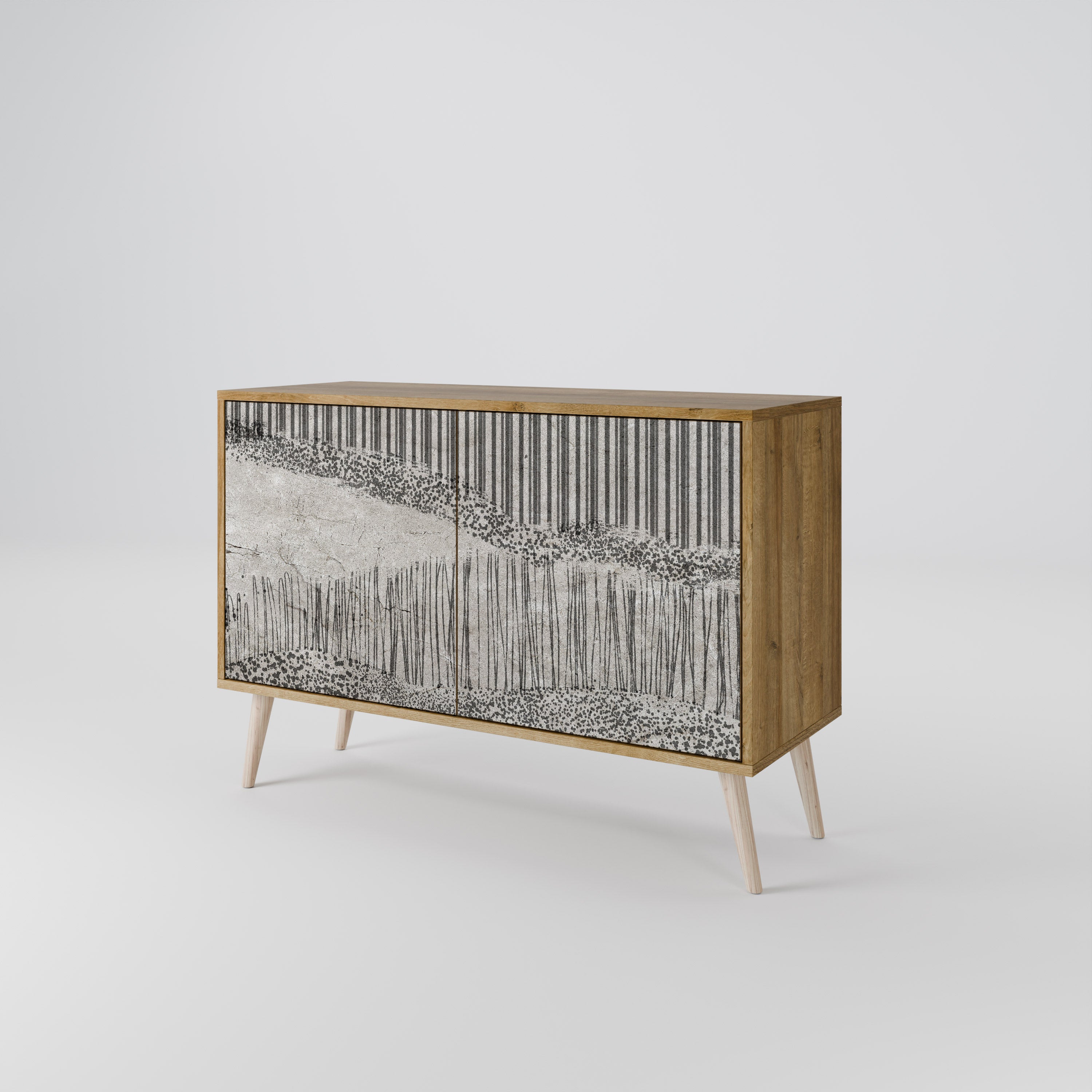 GRAIN LINES 2-Door Sideboard in Oak Effect