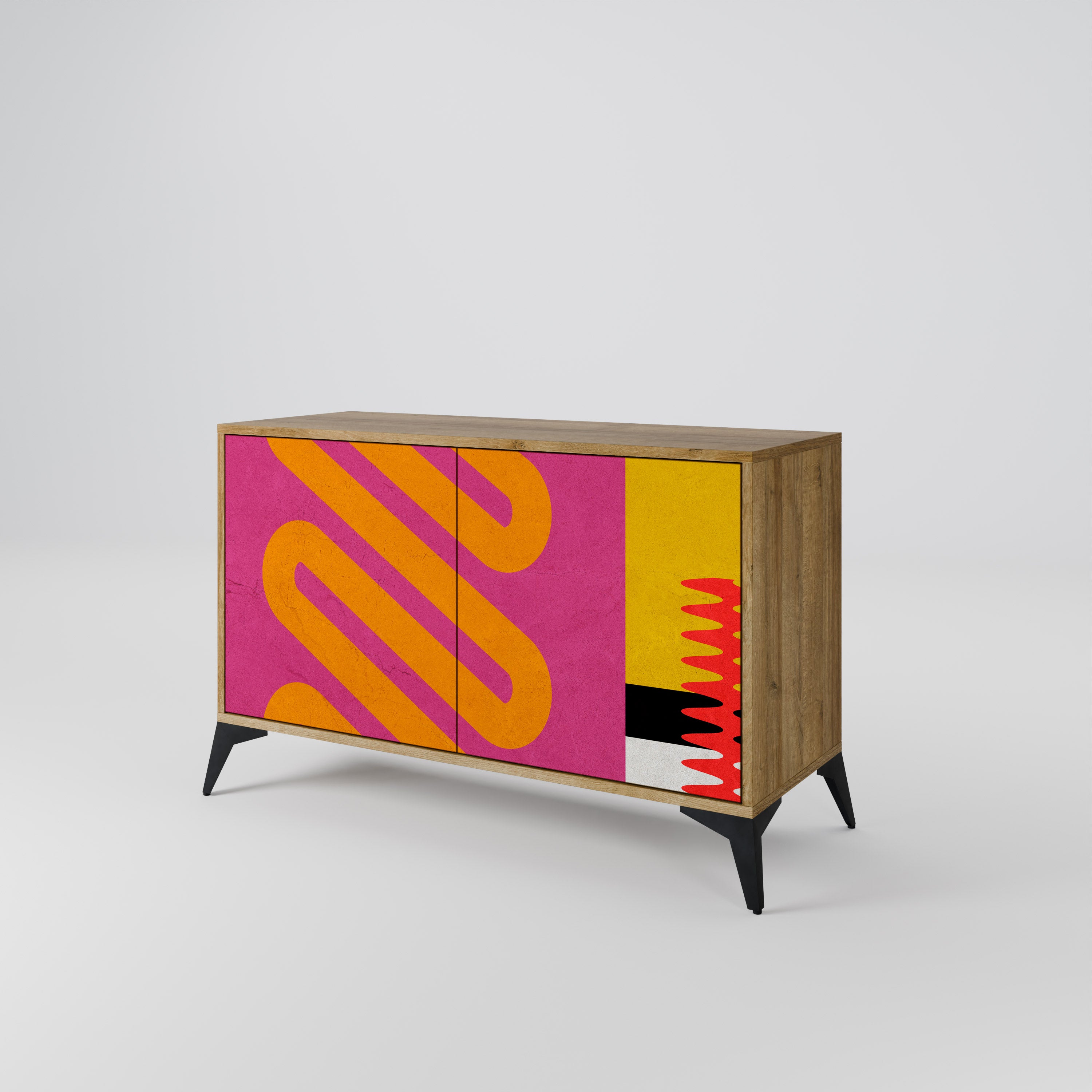 VIVID ART 2-Door Sideboard in Oak Effect