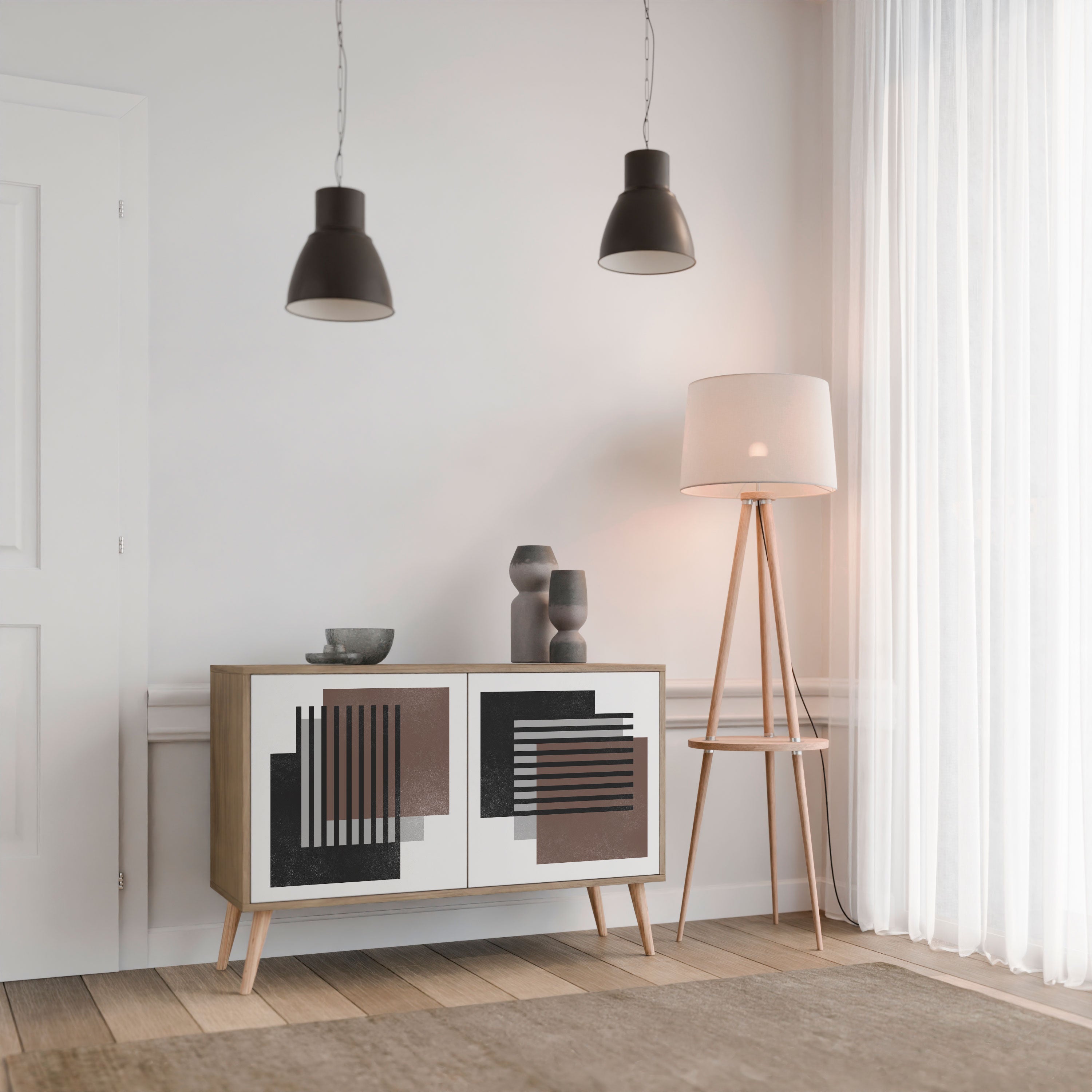 SHADOW SYNCHRONY 2-Door Sideboard in Oak Effect