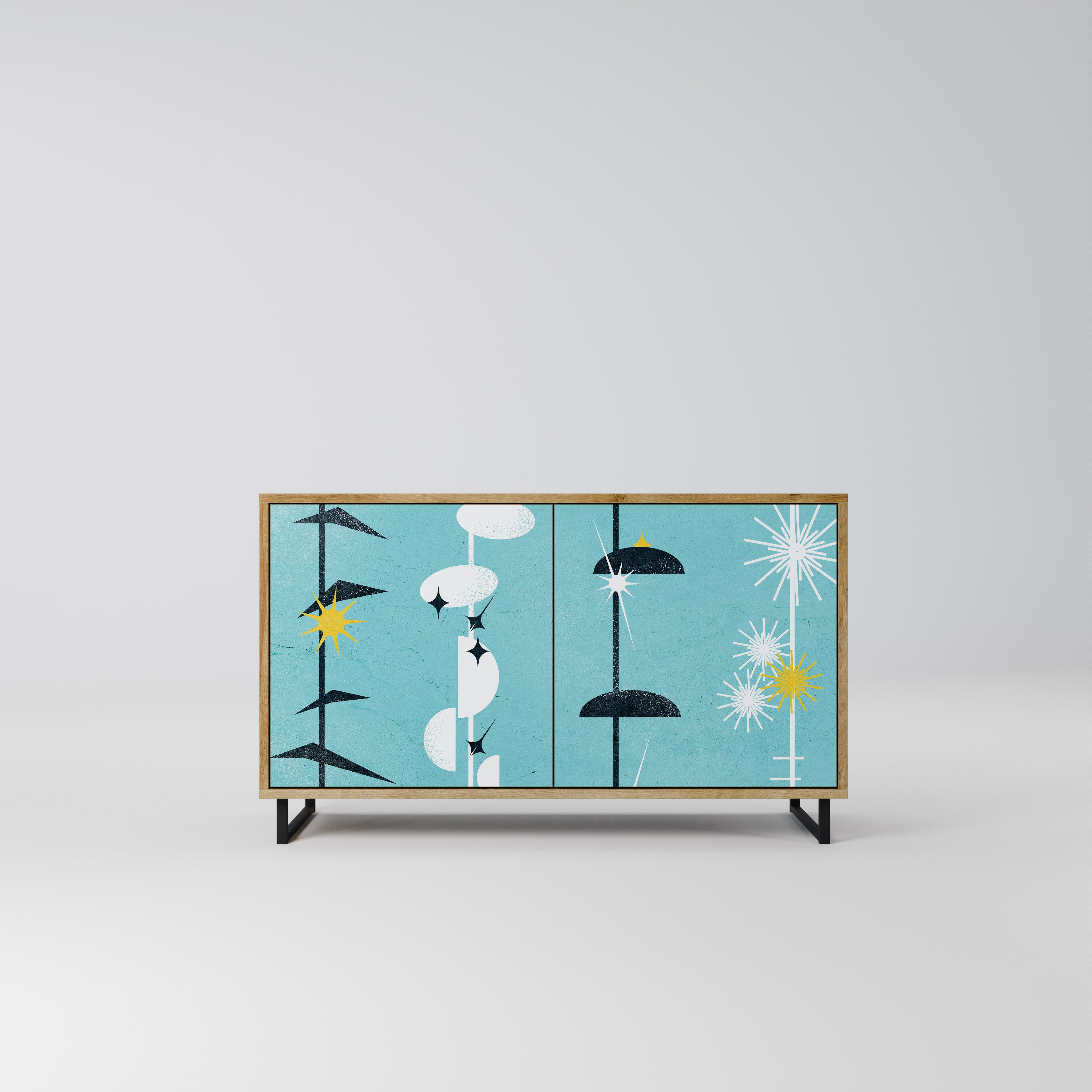 PATHS TO HAPPINESS 2-Door Sideboard in Oak Effect