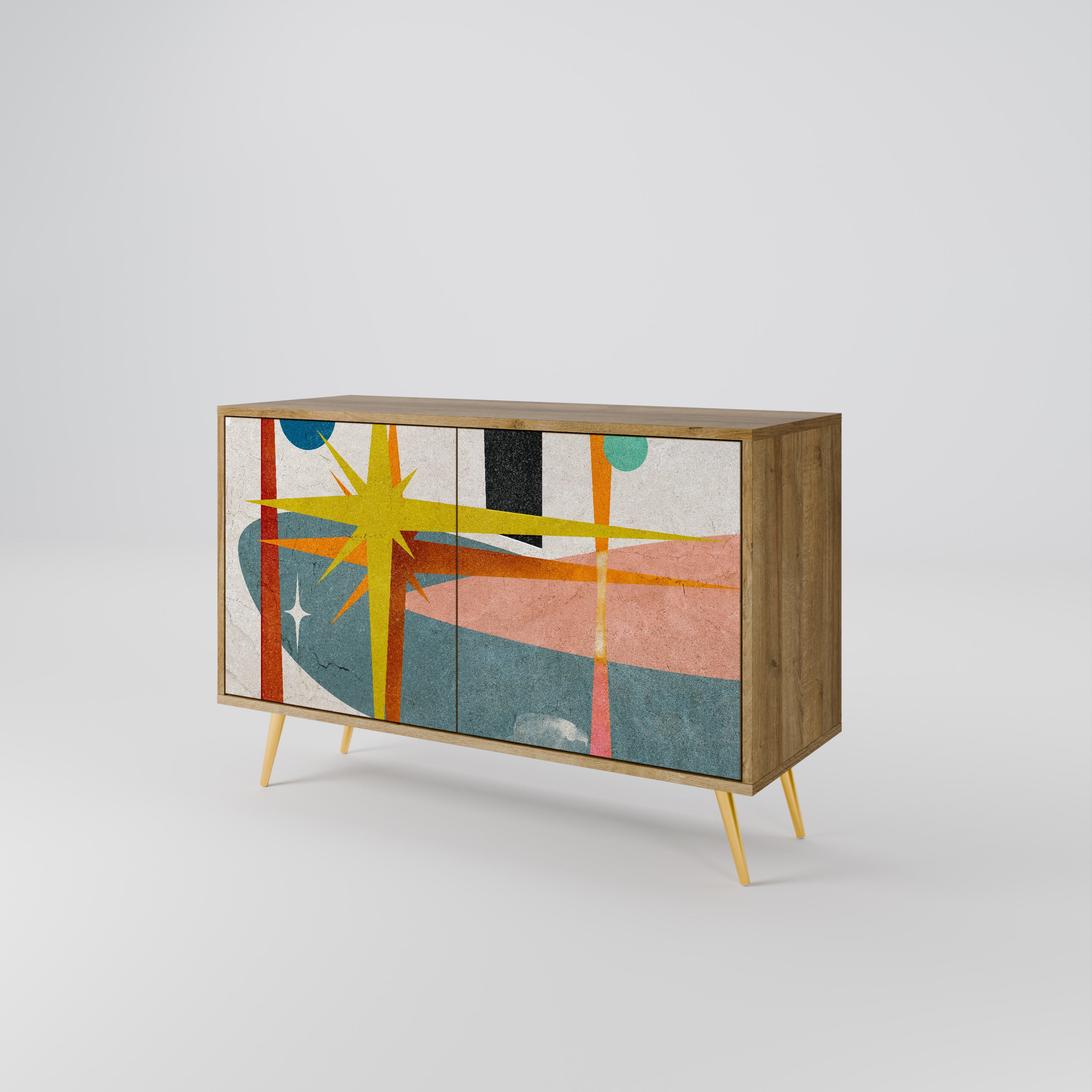 INTERSTELLAR VIBES 2-Door Sideboard in Oak Effect