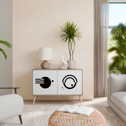 BLACK AND WHITE COMBINATION Aparador de 2 Puertas