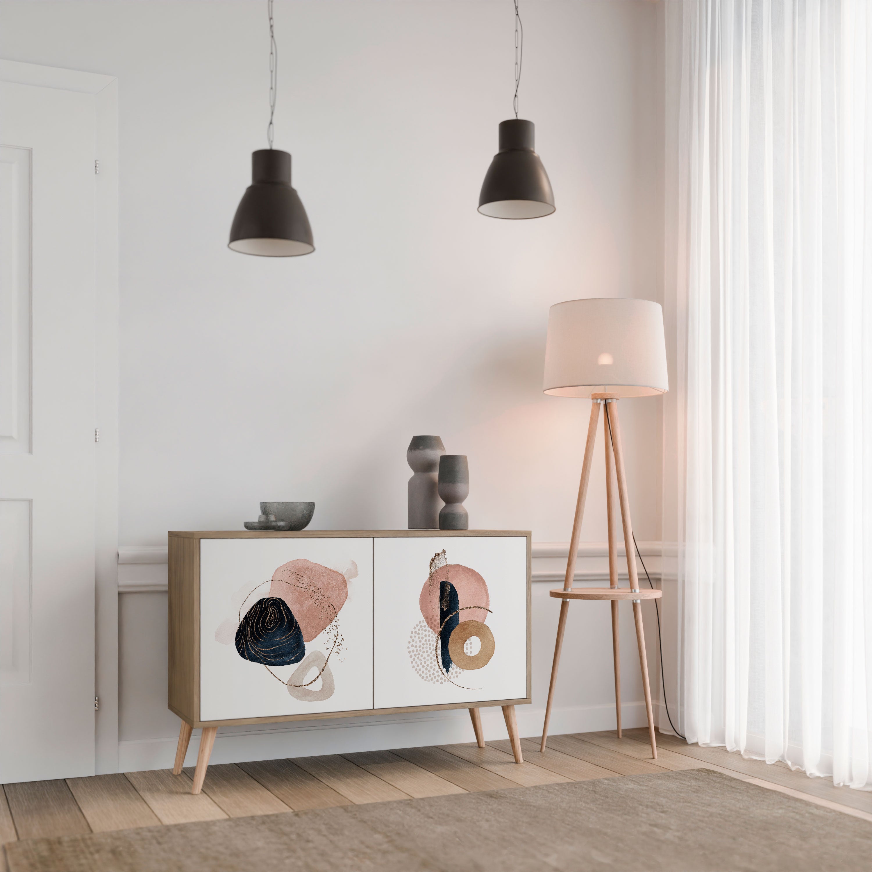 COLORFUL SHAPES 2-Door Sideboard in Oak Effect