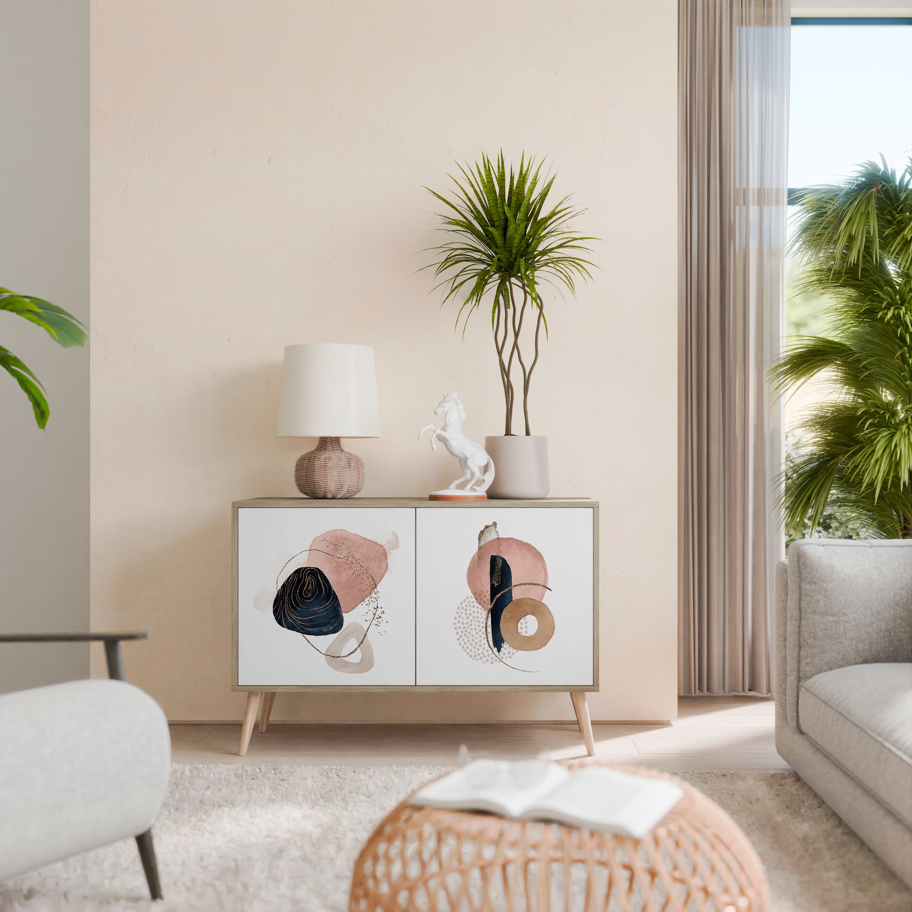 COLORFUL SHAPES 2-Door Sideboard in Oak Effect