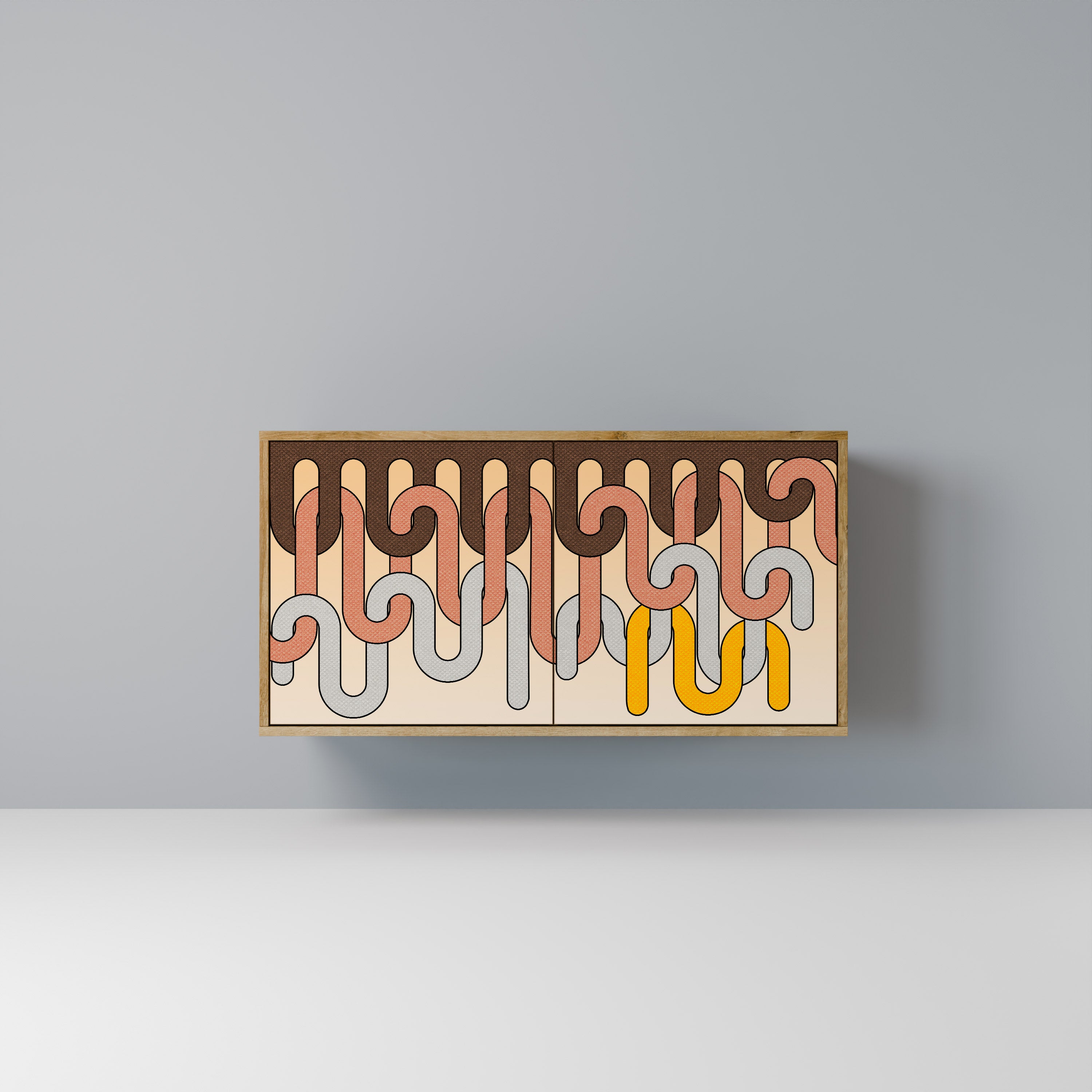 COLORFUL STRINGS 2-Door Sideboard in Oak Effect