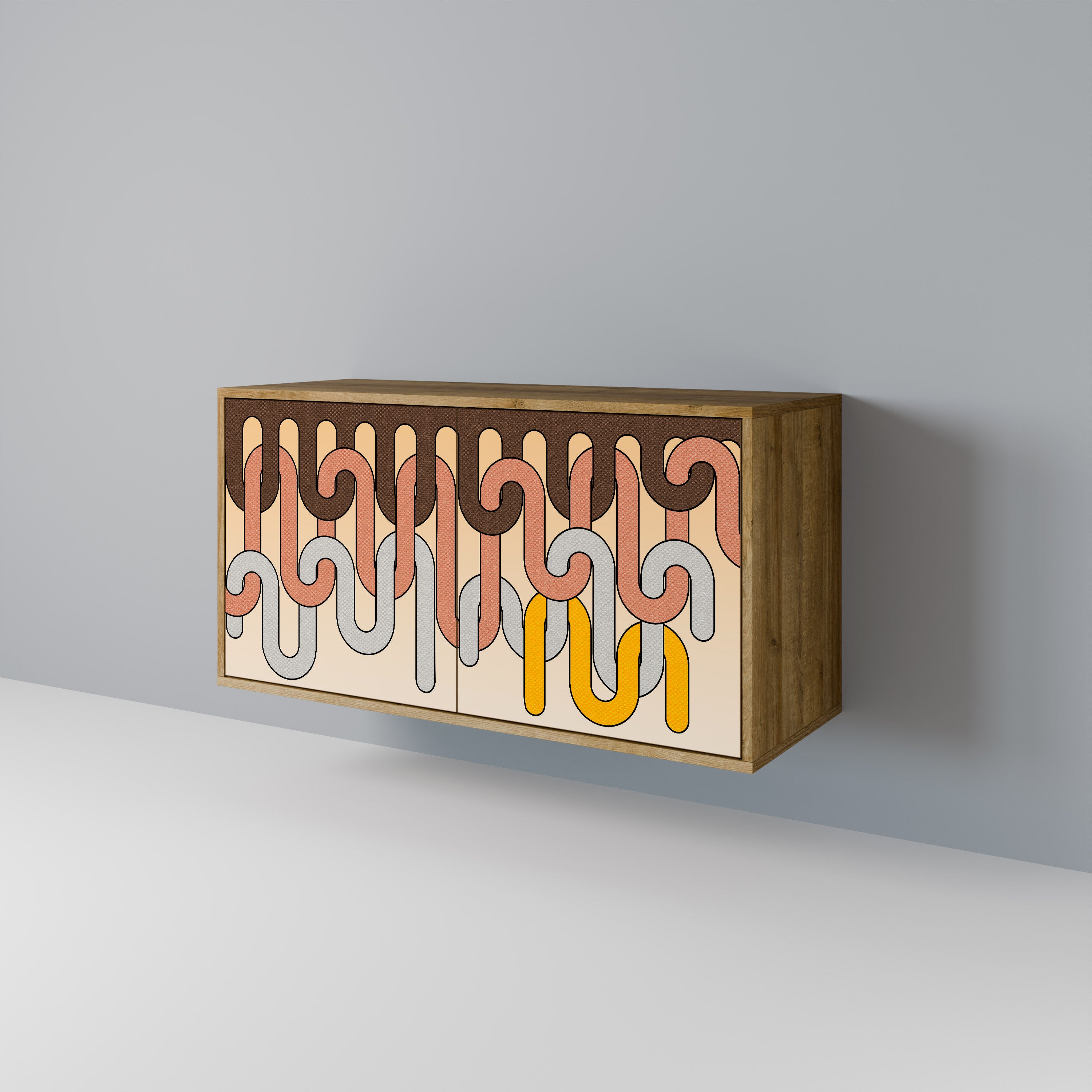 COLORFUL STRINGS 2-Door Sideboard in Oak Effect