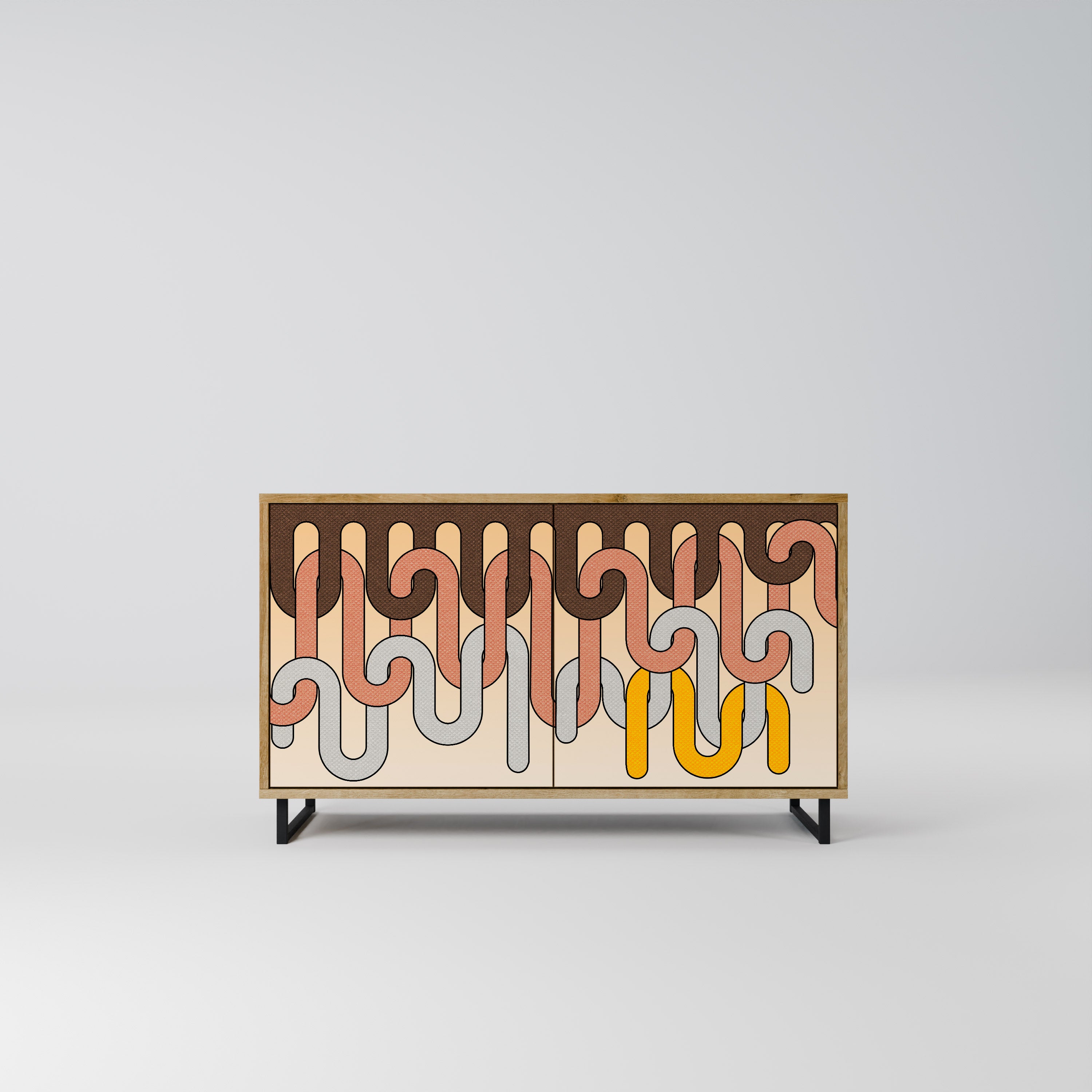 COLORFUL STRINGS 2-Door Sideboard in Oak Effect