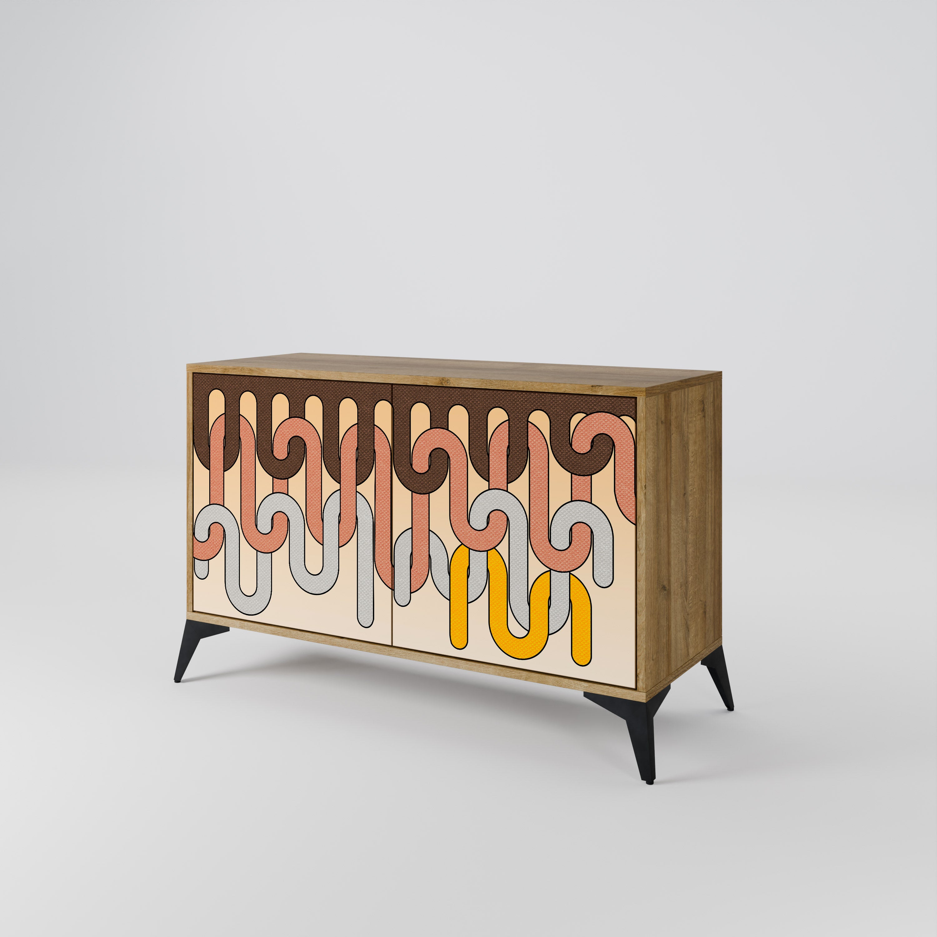 COLORFUL STRINGS 2-Door Sideboard in Oak Effect