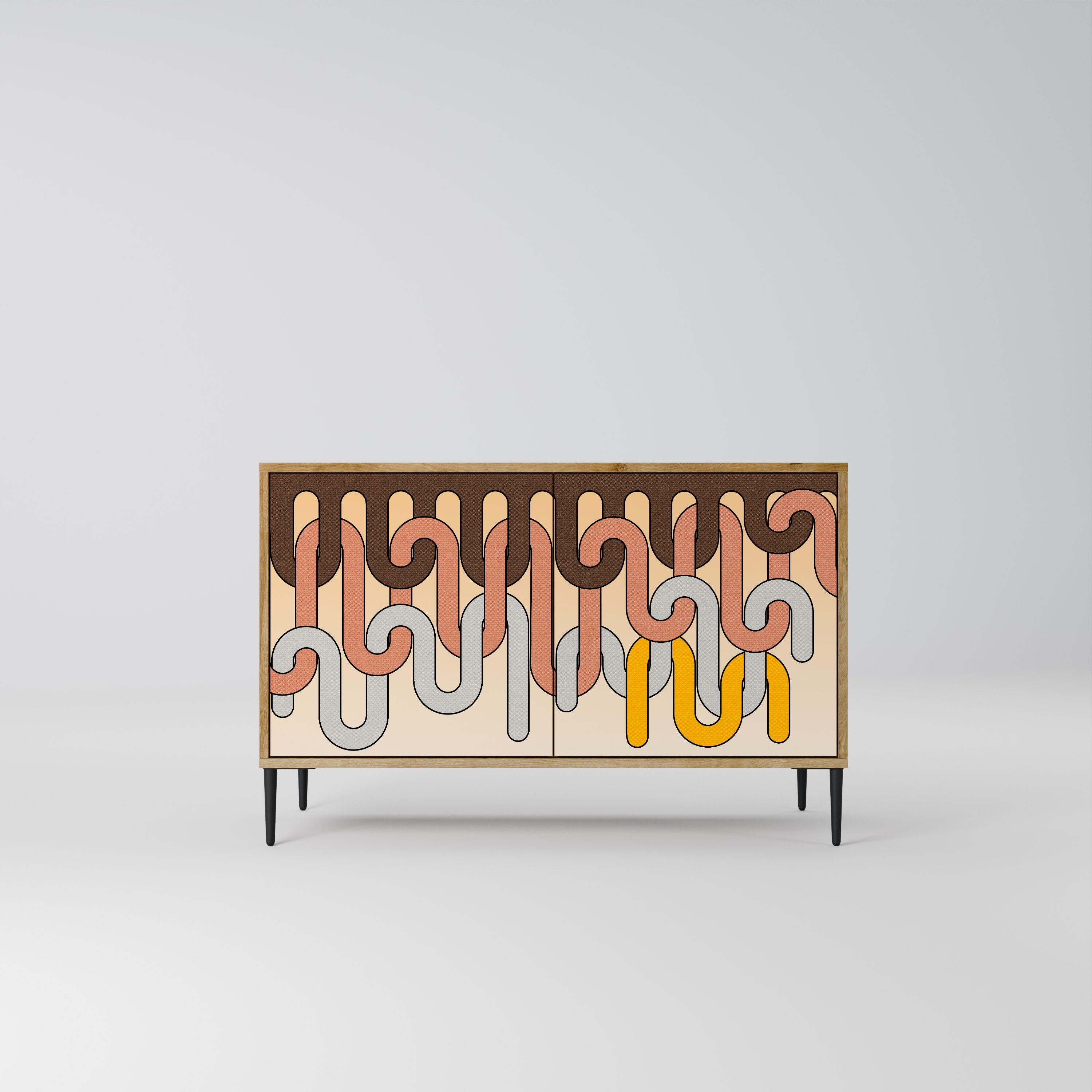 COLORFUL STRINGS 2-Door Sideboard in Oak Effect