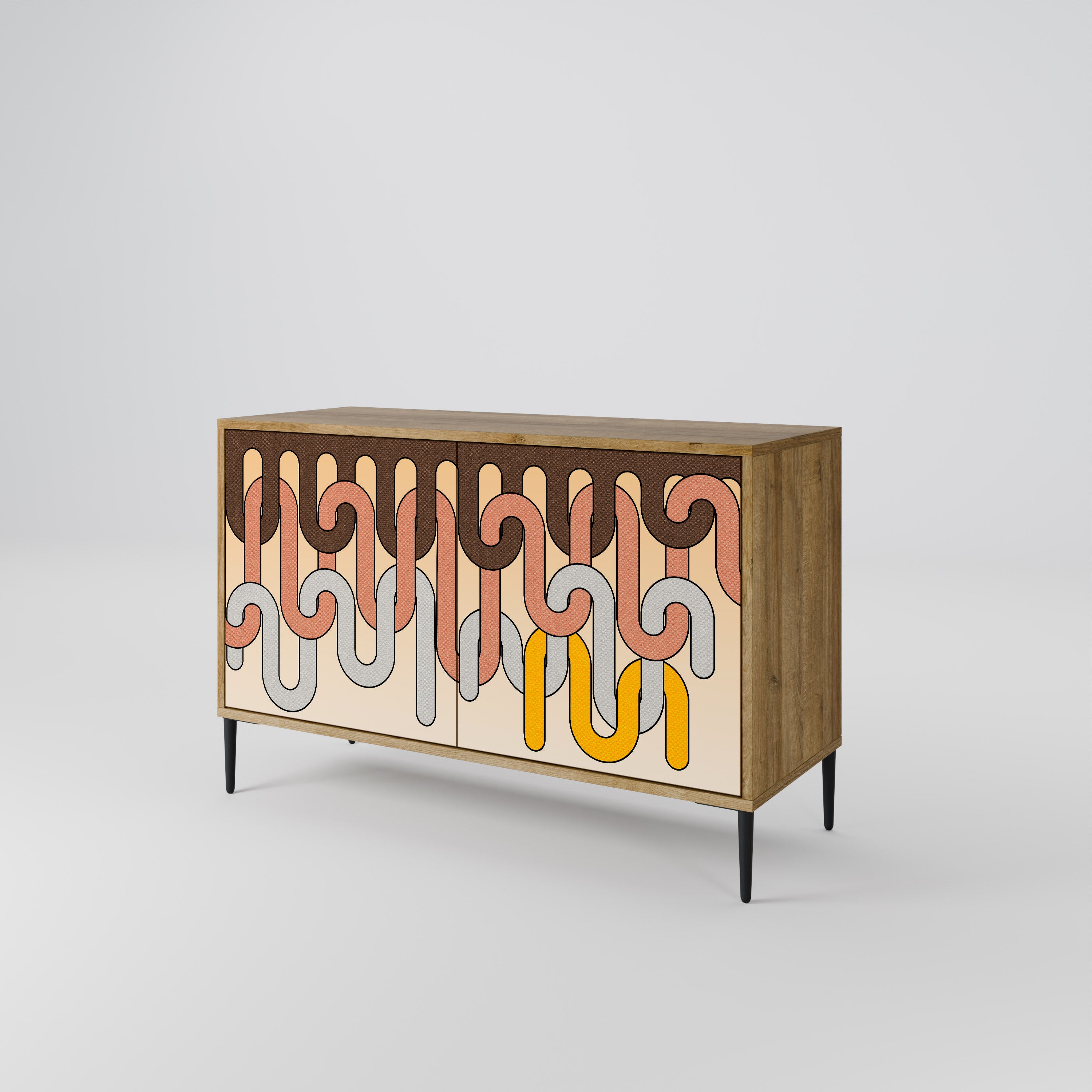 COLORFUL STRINGS 2-Door Sideboard in Oak Effect