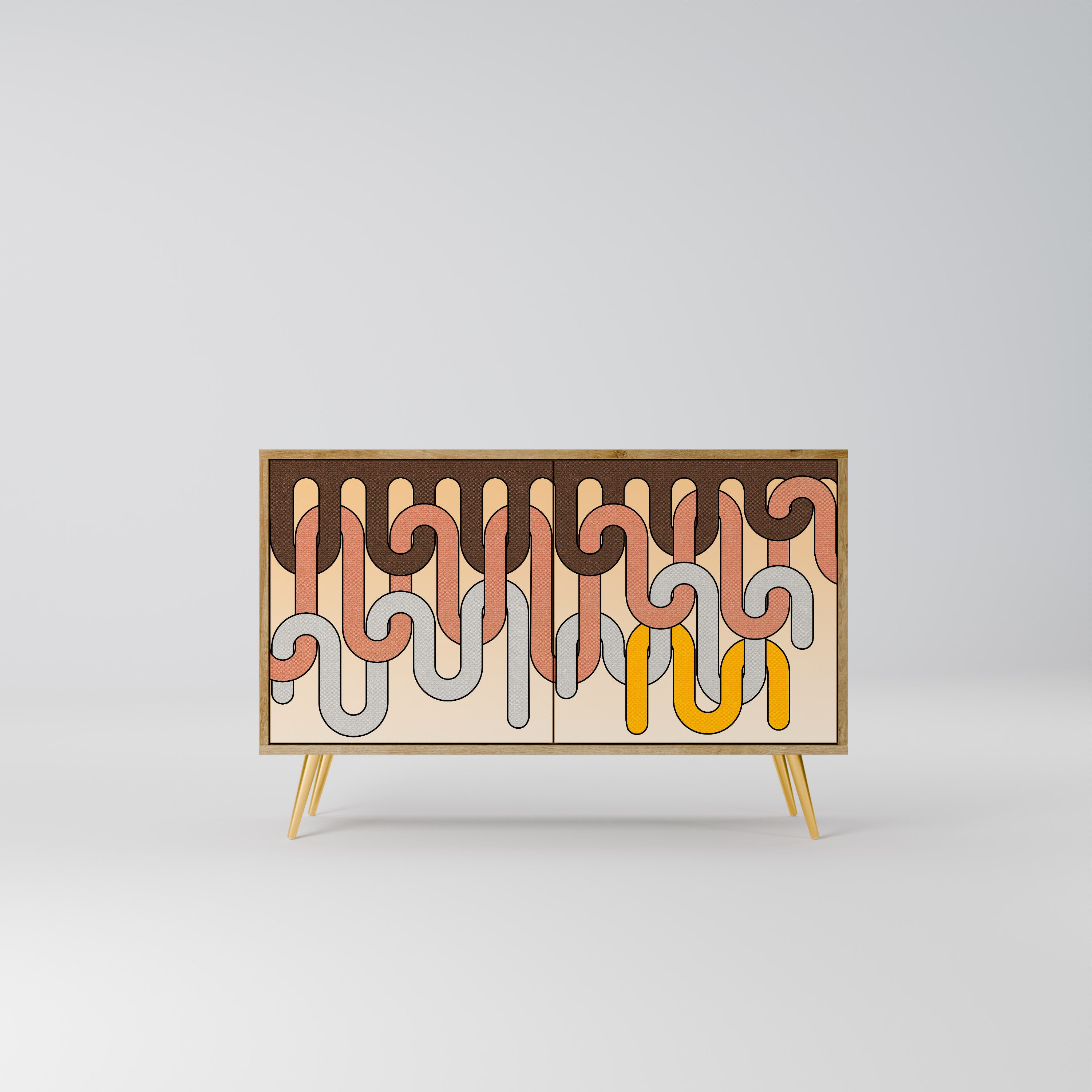 COLORFUL STRINGS 2-Door Sideboard in Oak Effect