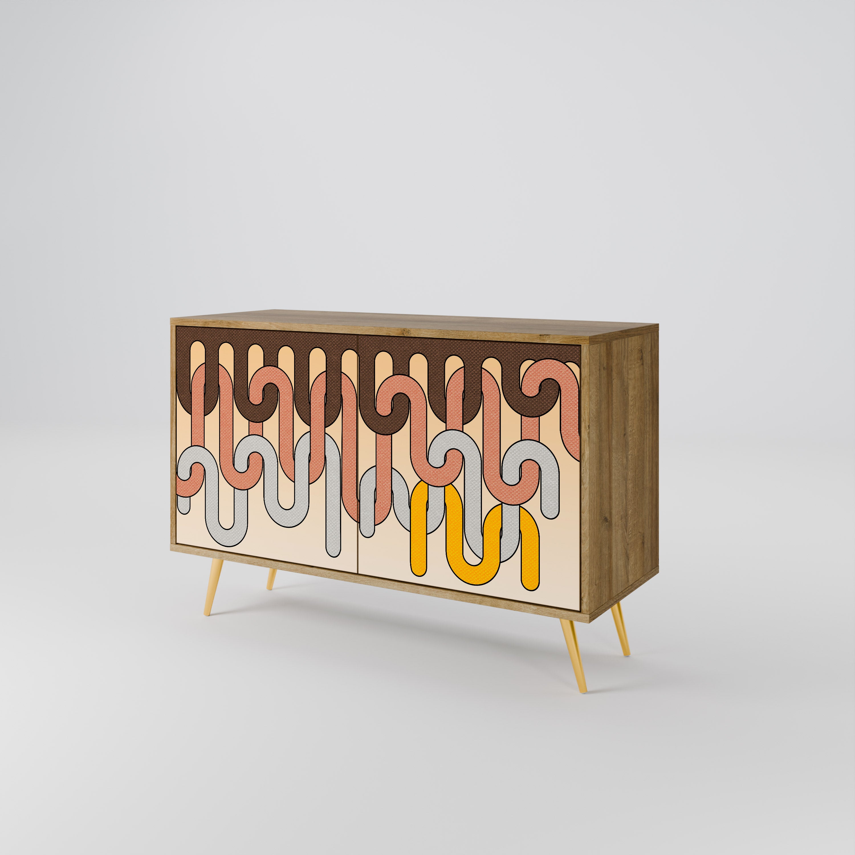 COLORFUL STRINGS 2-Door Sideboard in Oak Effect