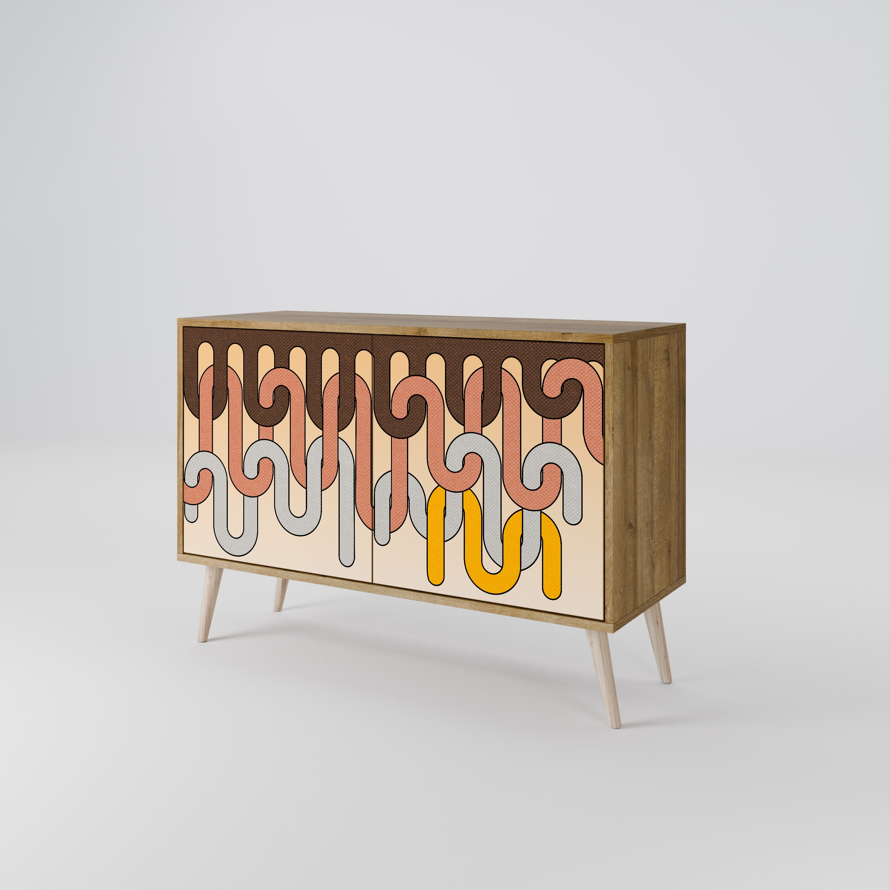COLORFUL STRINGS 2-Door Sideboard in Oak Effect