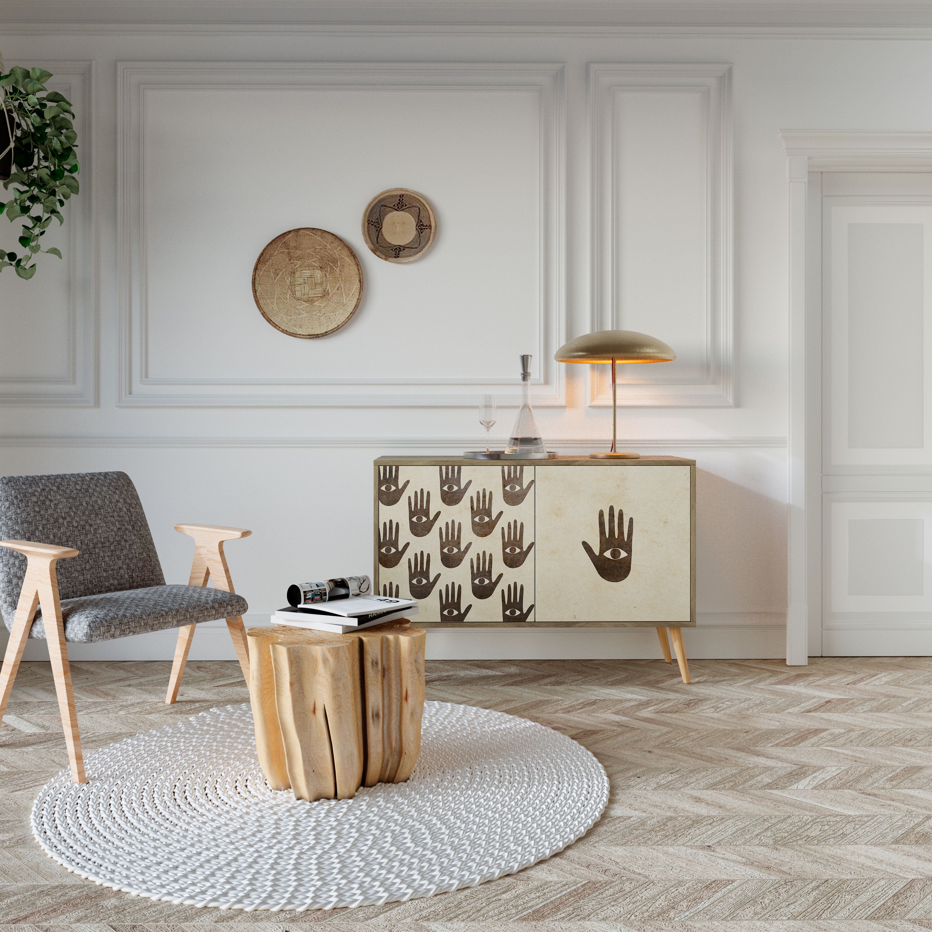 SEE MORE 2-Door Sideboard in Oak Effect