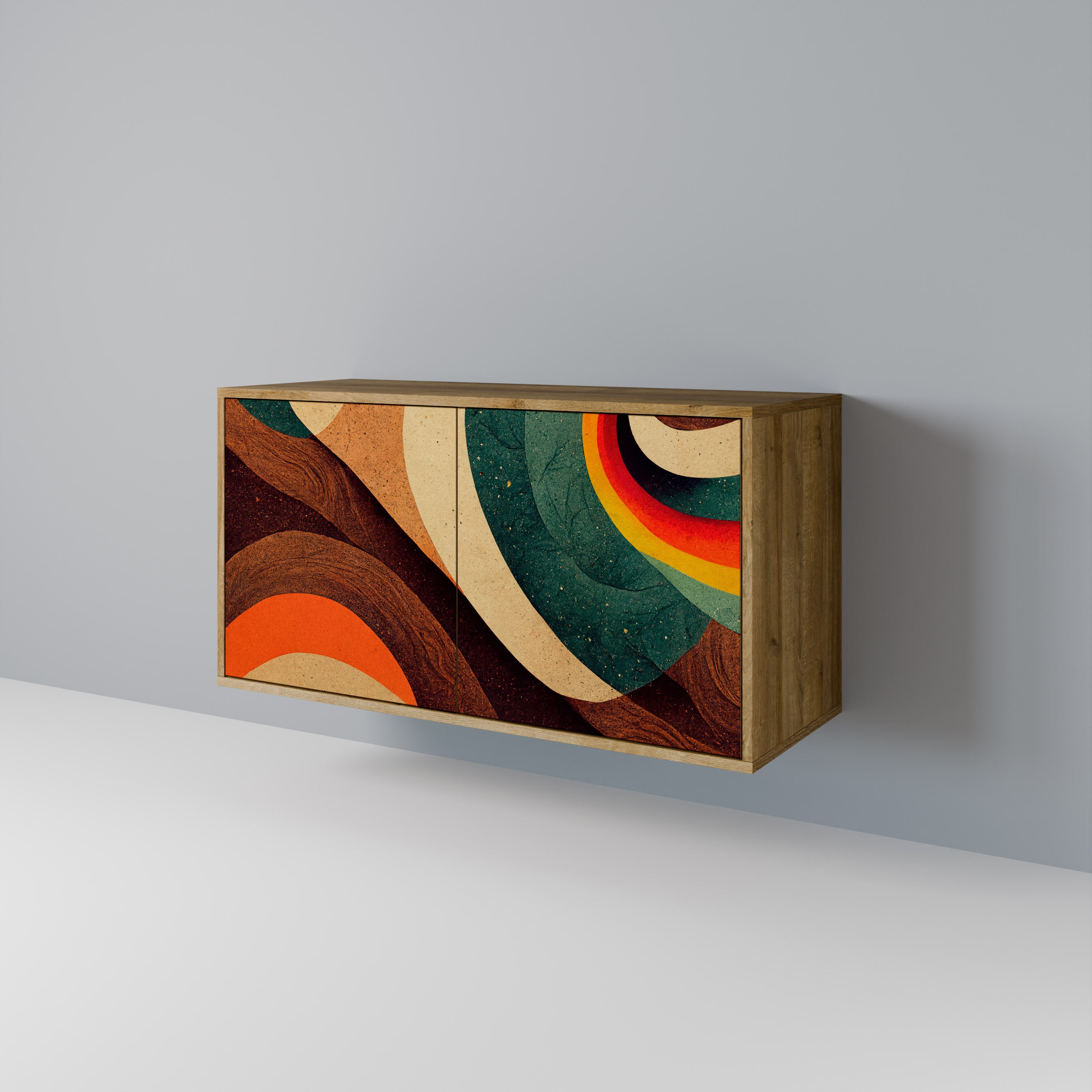 COLORFUL STRANDS 2-Door Sideboard in Oak Effect