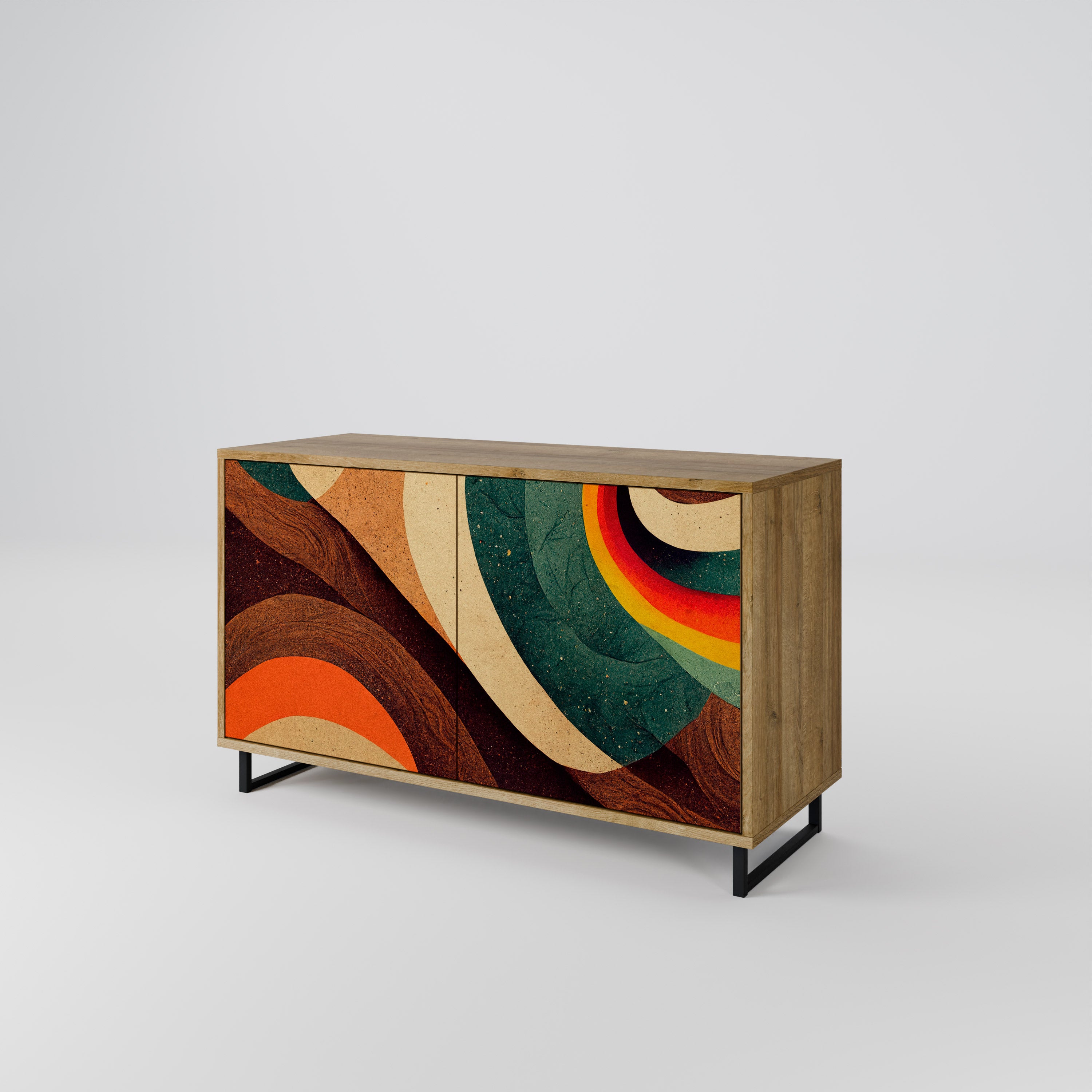 COLORFUL STRANDS 2-Door Sideboard in Oak Effect