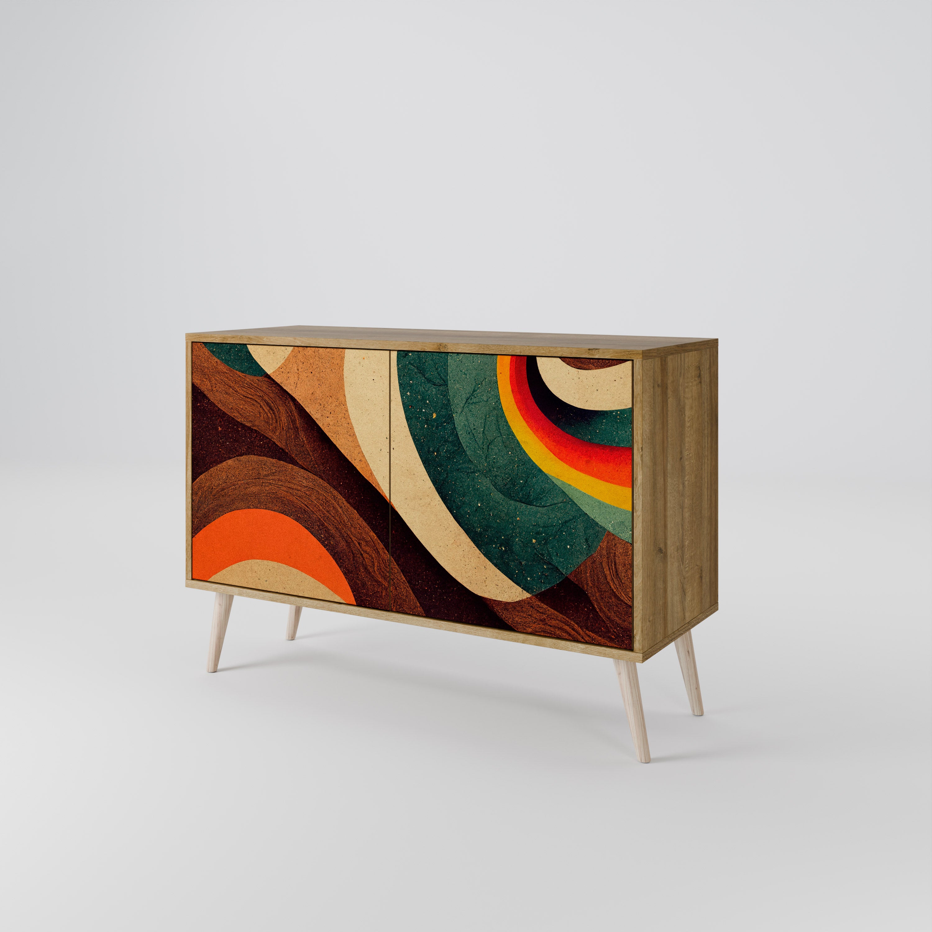 COLORFUL STRANDS 2-Door Sideboard in Oak Effect